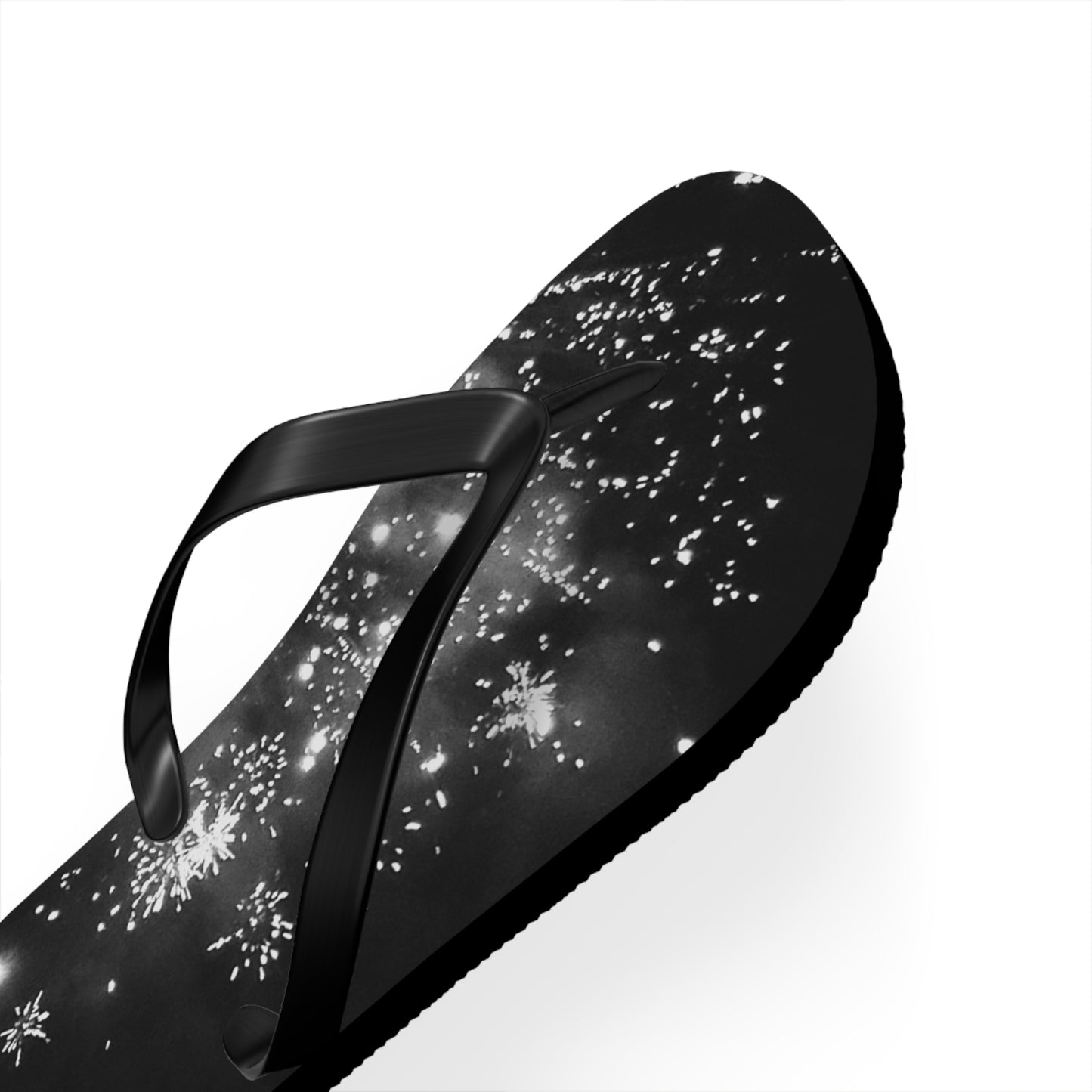 Flip Flops - Black and White Firework Design - Stylish and Fun Footwear for Summer