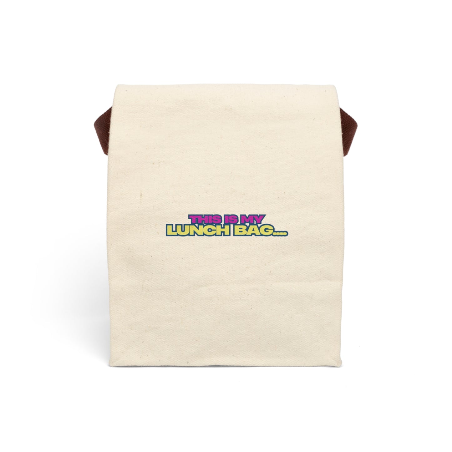 Stylish Canvas Lunch Bag with Strap - Fun 'This is My Lunch Bag' Design