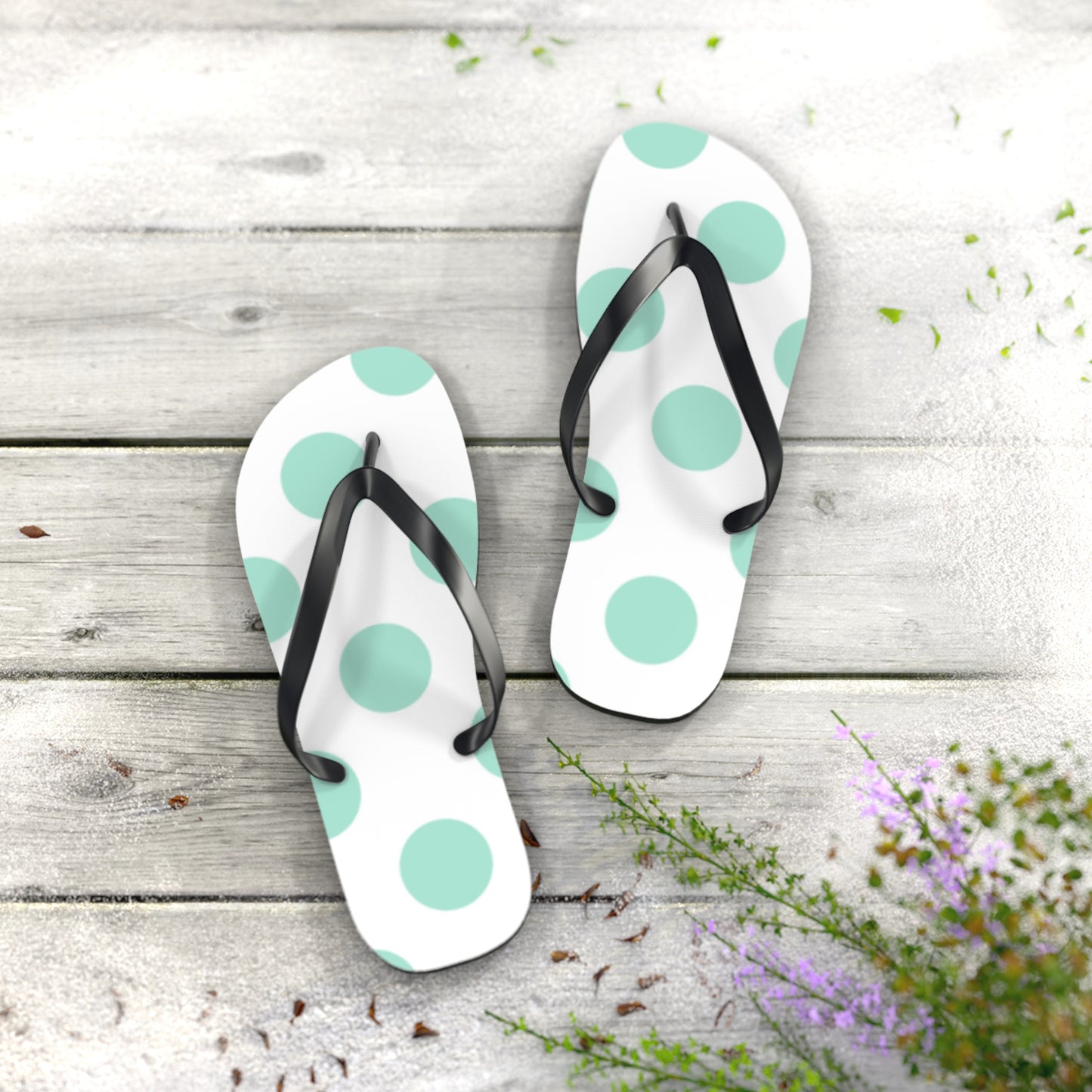 Mint Dot Flip Flops for Summer Fun