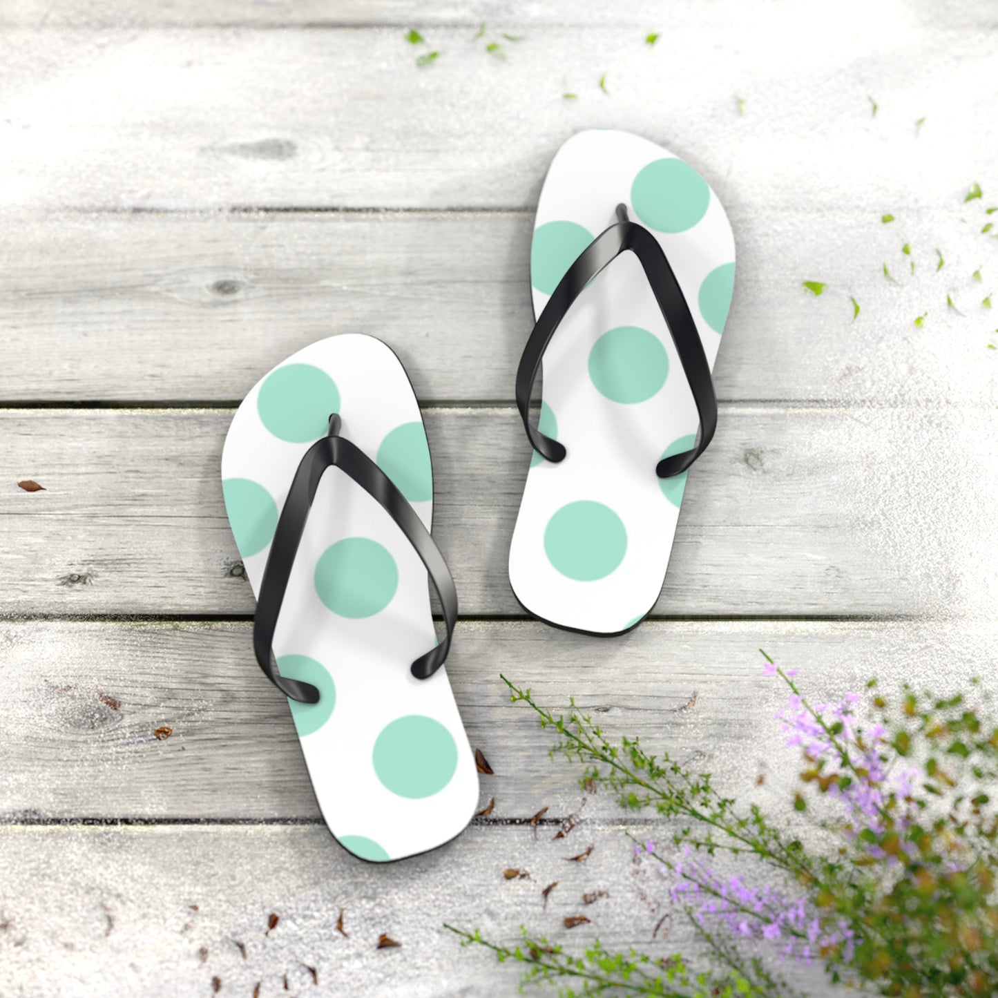 Mint Dot Flip Flops for Summer Fun