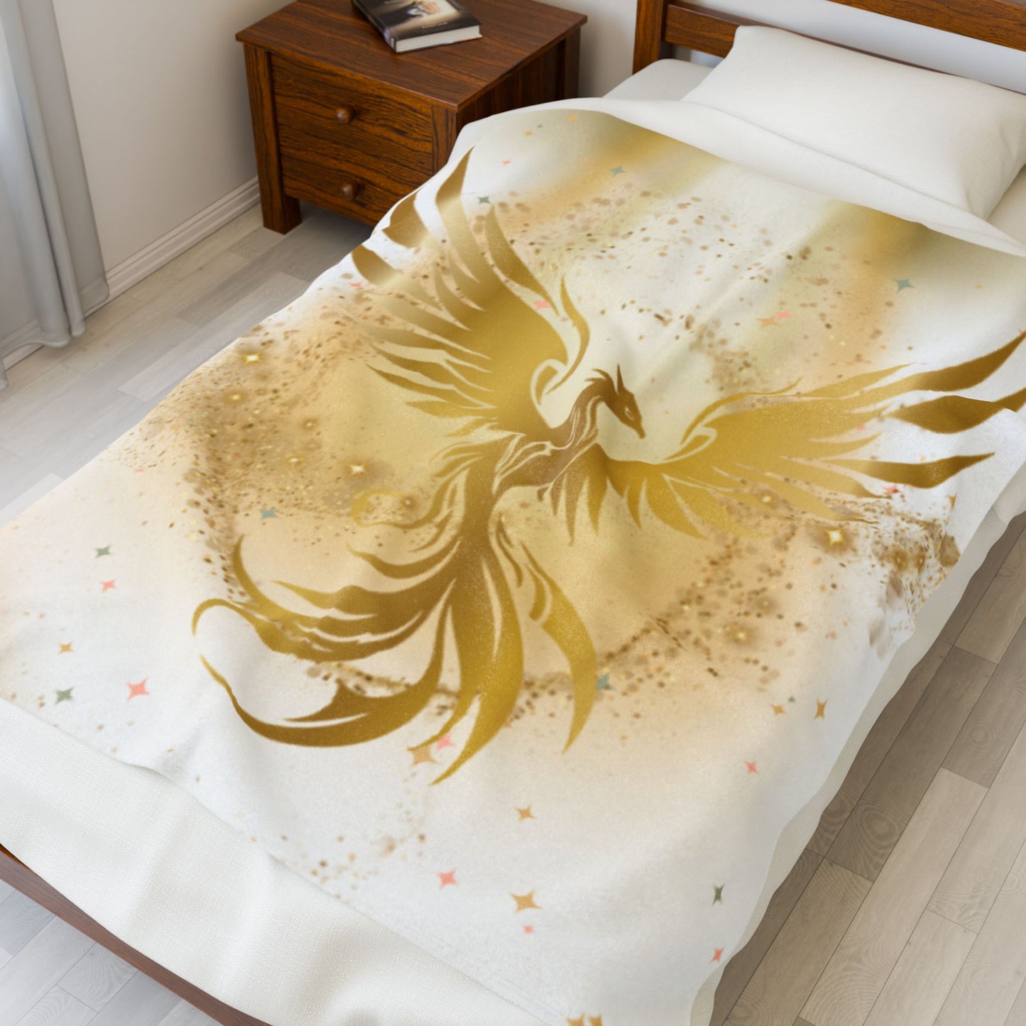 Phoenix Gold Velveteen Plush Blanket