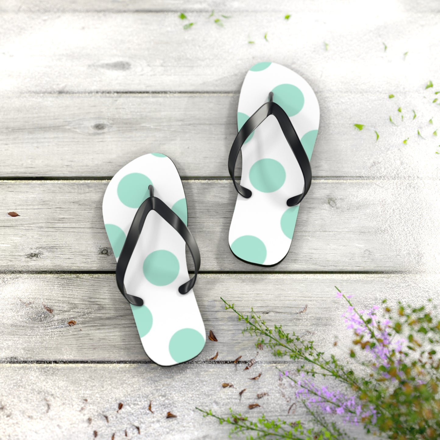 Mint Dot Flip Flops for Summer Fun
