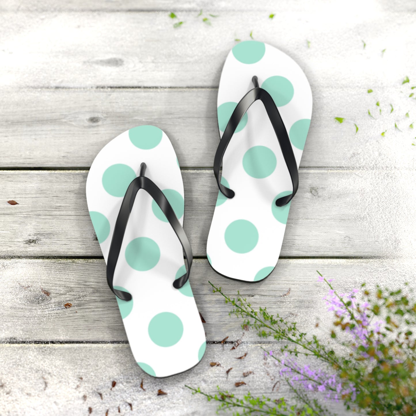 Mint Dot Flip Flops for Summer Fun