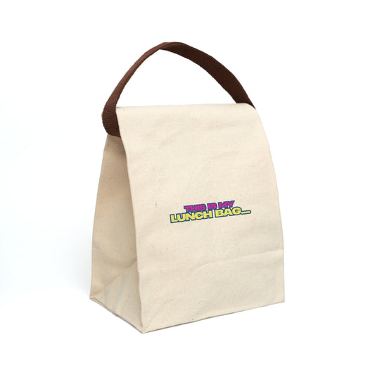 Stylish Canvas Lunch Bag with Strap - Fun 'This is My Lunch Bag' Design
