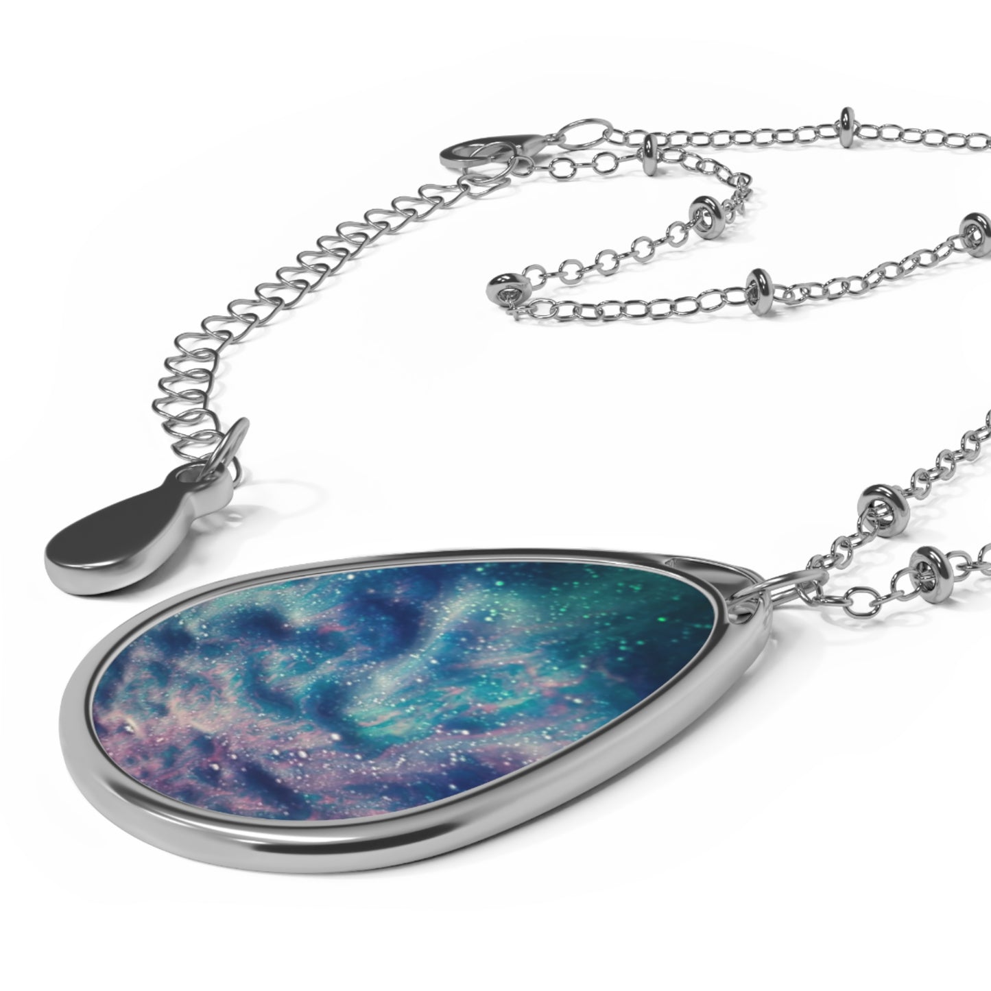 Galactic Oval Necklace - Cosmic Jewelry for Dreamers