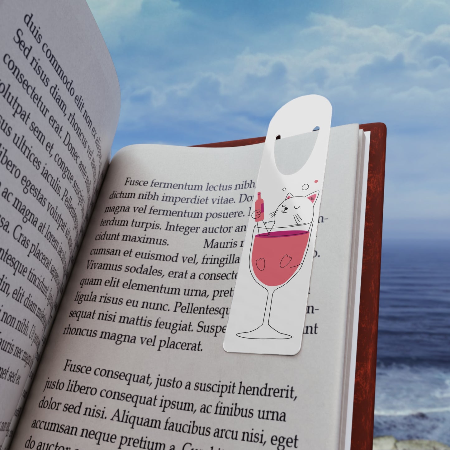 Bookmark - Cat and Wine Design
