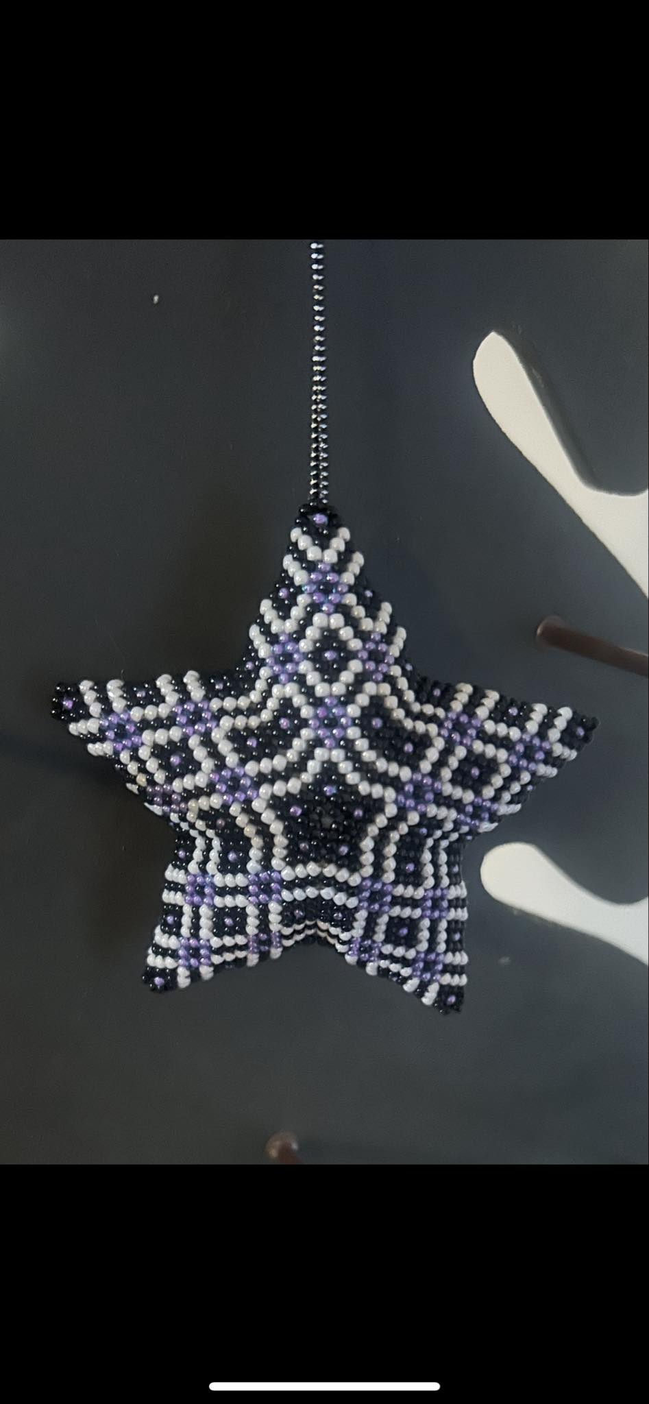Purple Bead Star Ornament