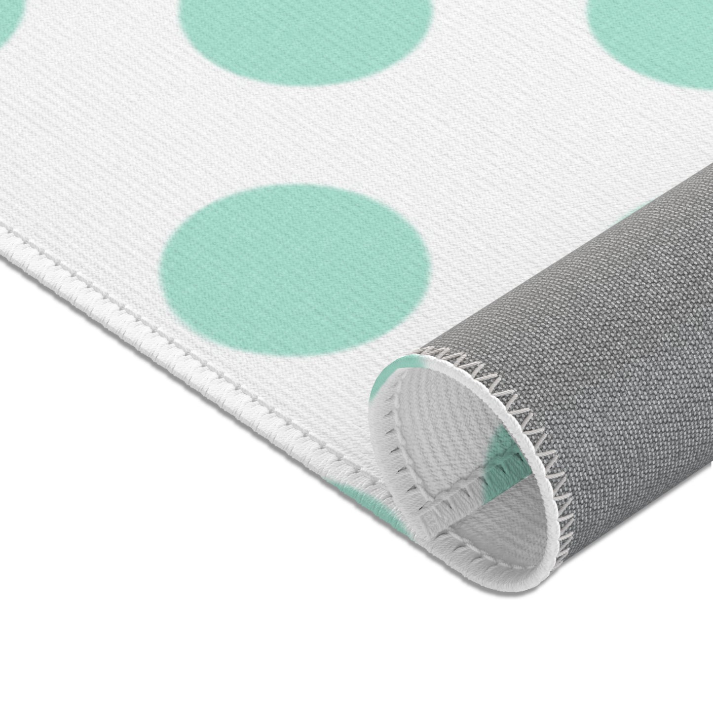 Mint Polka Dot Area Rug