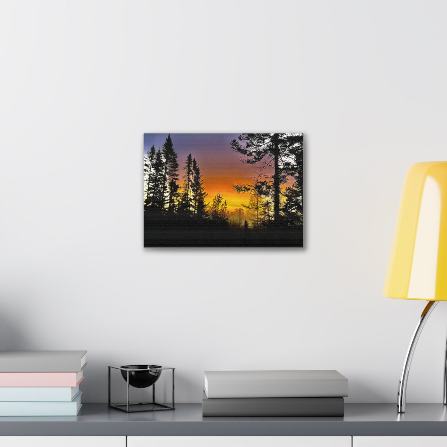 Sunset Forest Canvas Art - Stretched Wall Decor for Nature Lovers