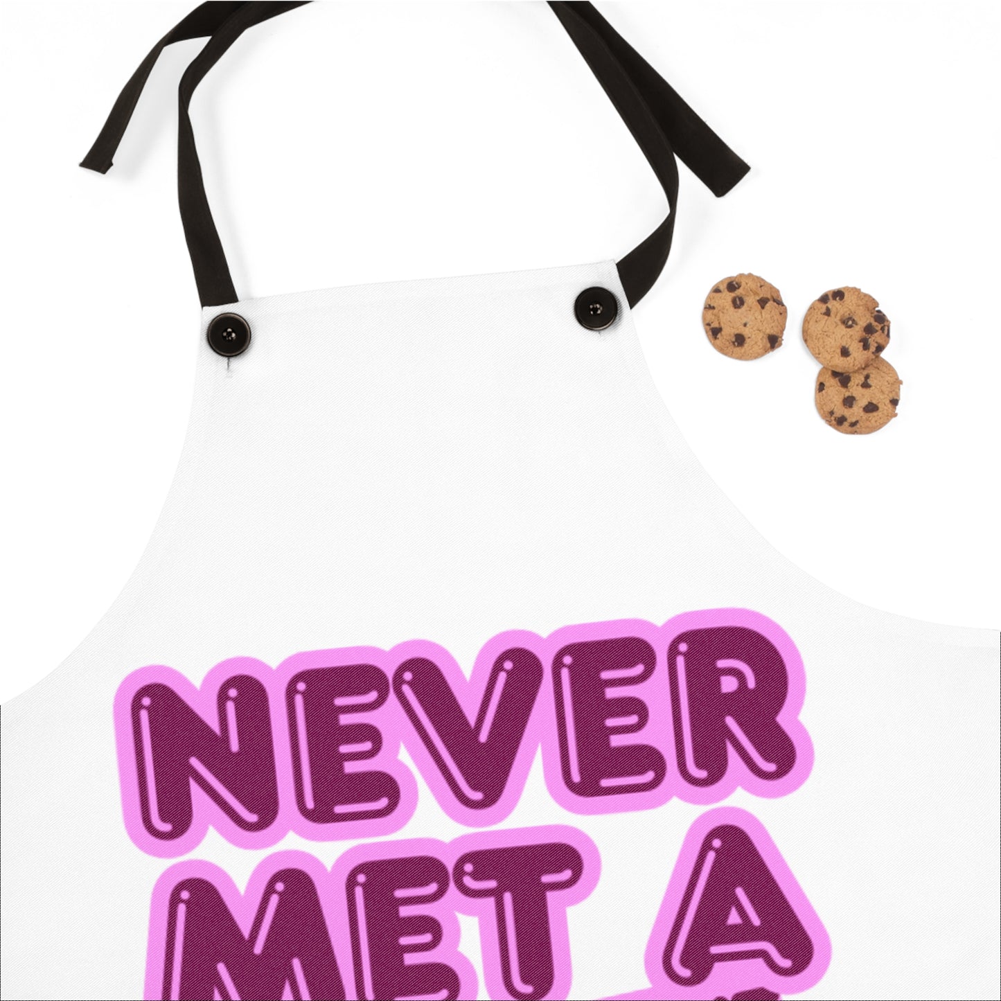 Funny Baking Apron - "Never Met A Cupcake I Didn't Like"