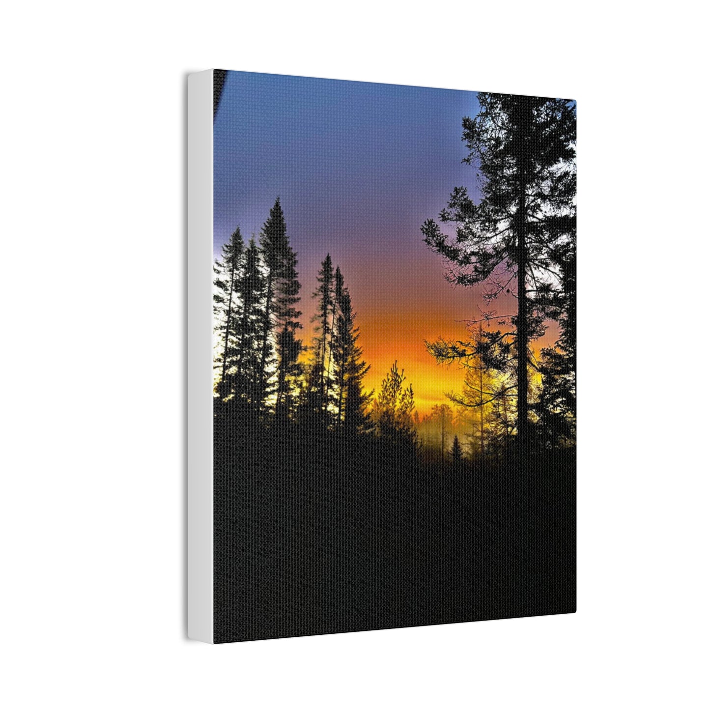 Sunset Forest Canvas Art - Stretched Wall Decor for Nature Lovers