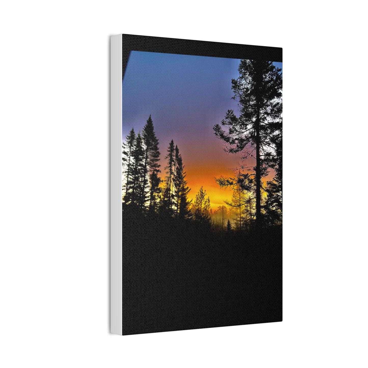 Sunset Forest Canvas Art - Stretched Wall Decor for Nature Lovers