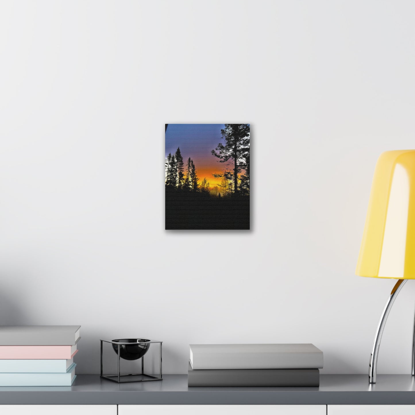 Sunset Forest Canvas Art - Stretched Wall Decor for Nature Lovers