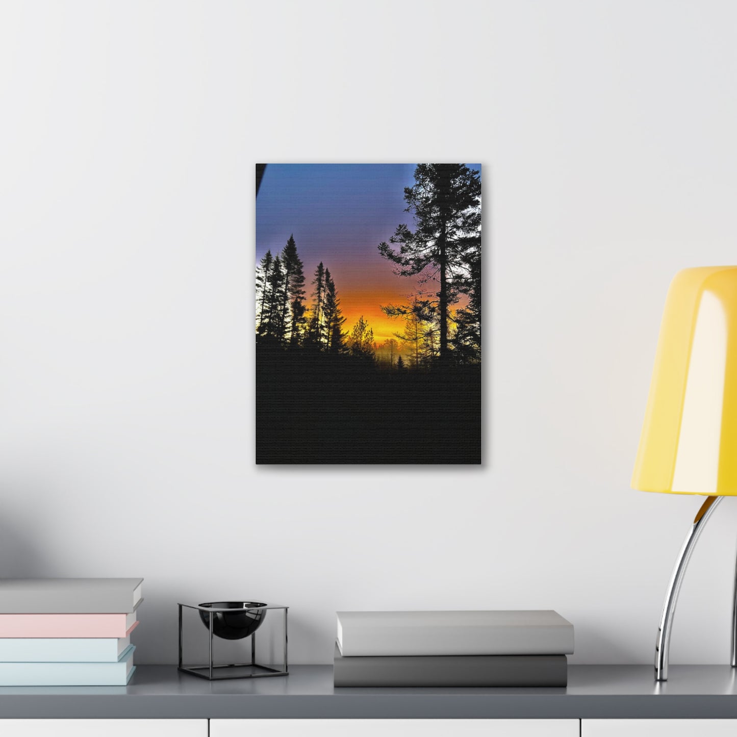 Sunset Forest Canvas Art - Stretched Wall Decor for Nature Lovers