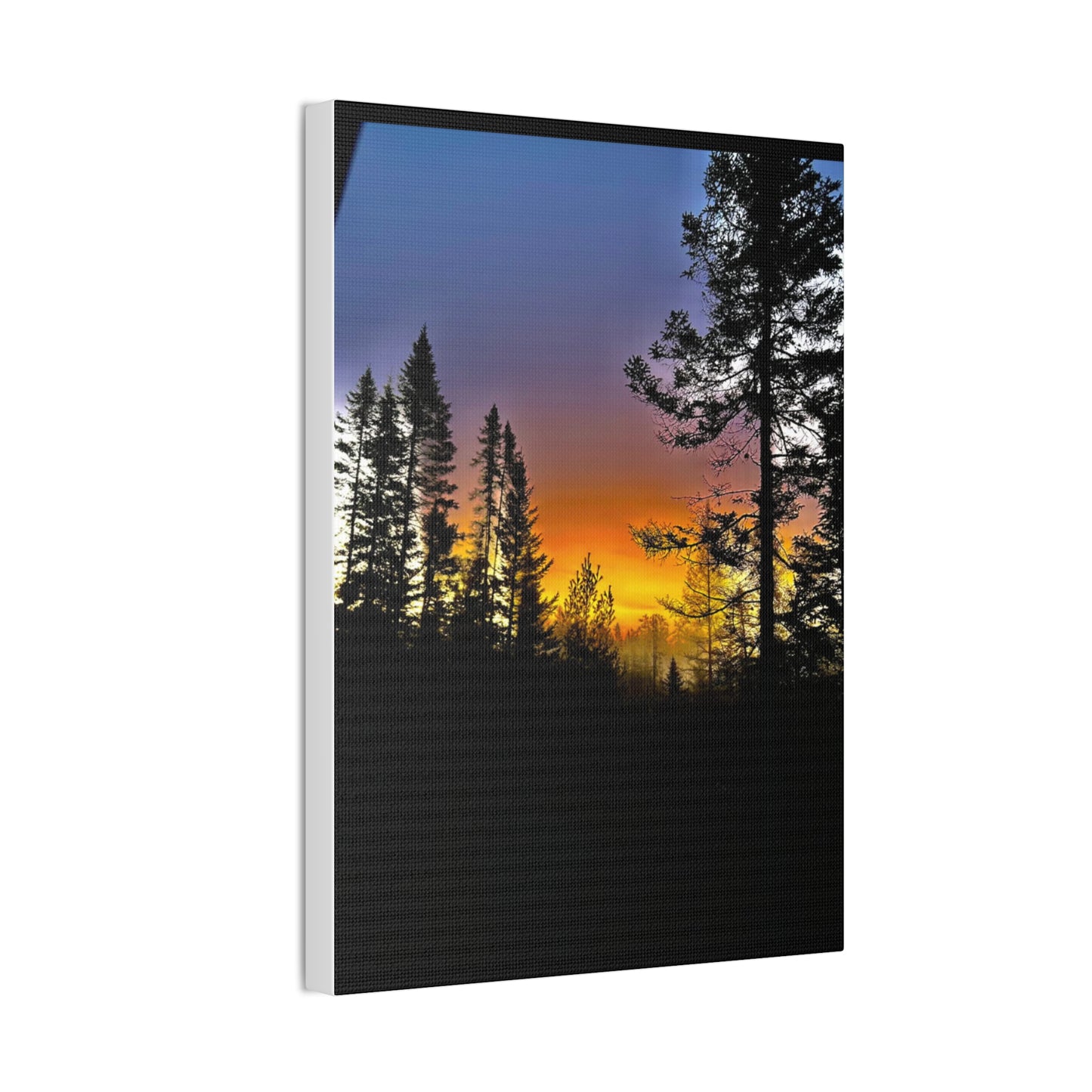Sunset Forest Canvas Art - Stretched Wall Decor for Nature Lovers