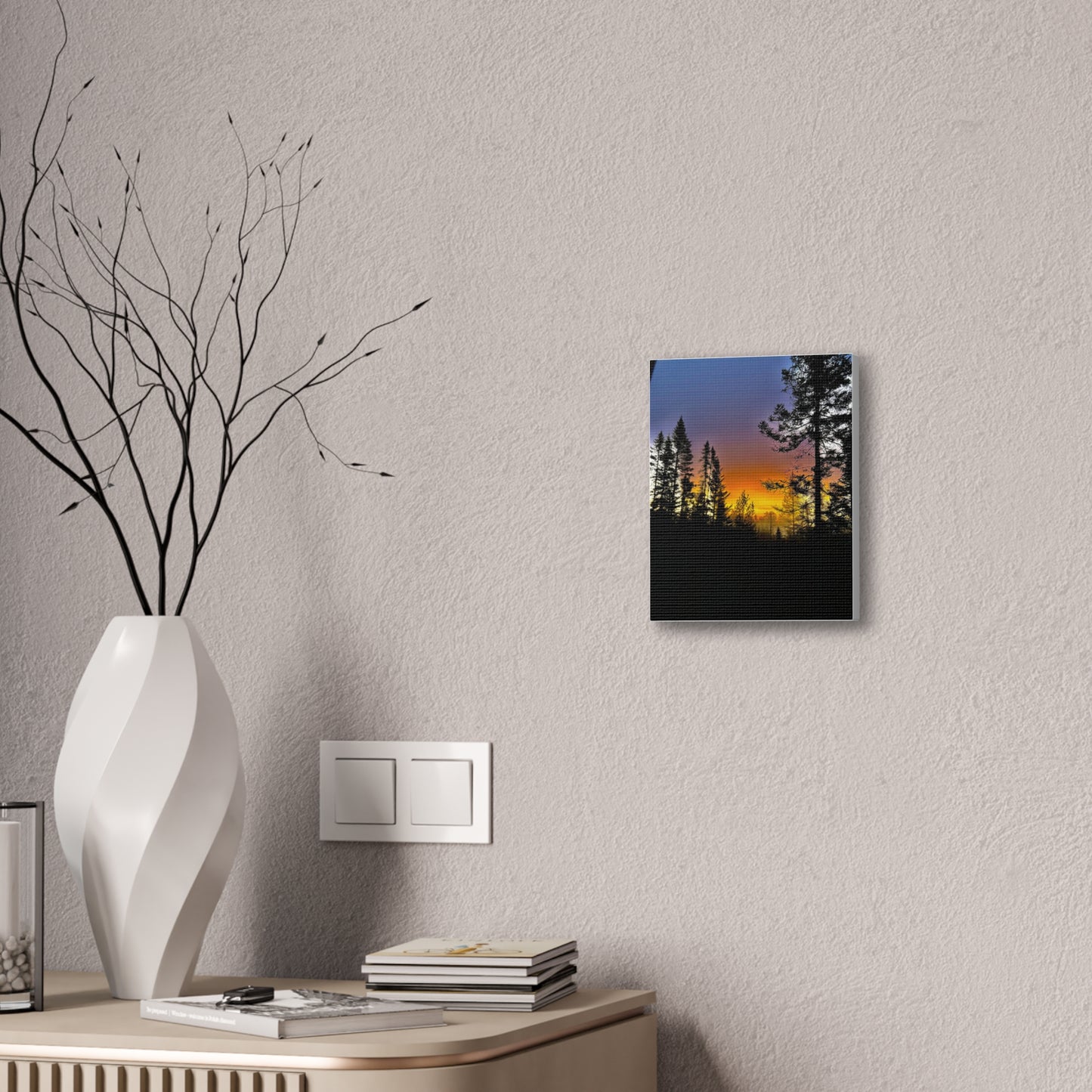 Sunset Forest Canvas Art - Stretched Wall Decor for Nature Lovers