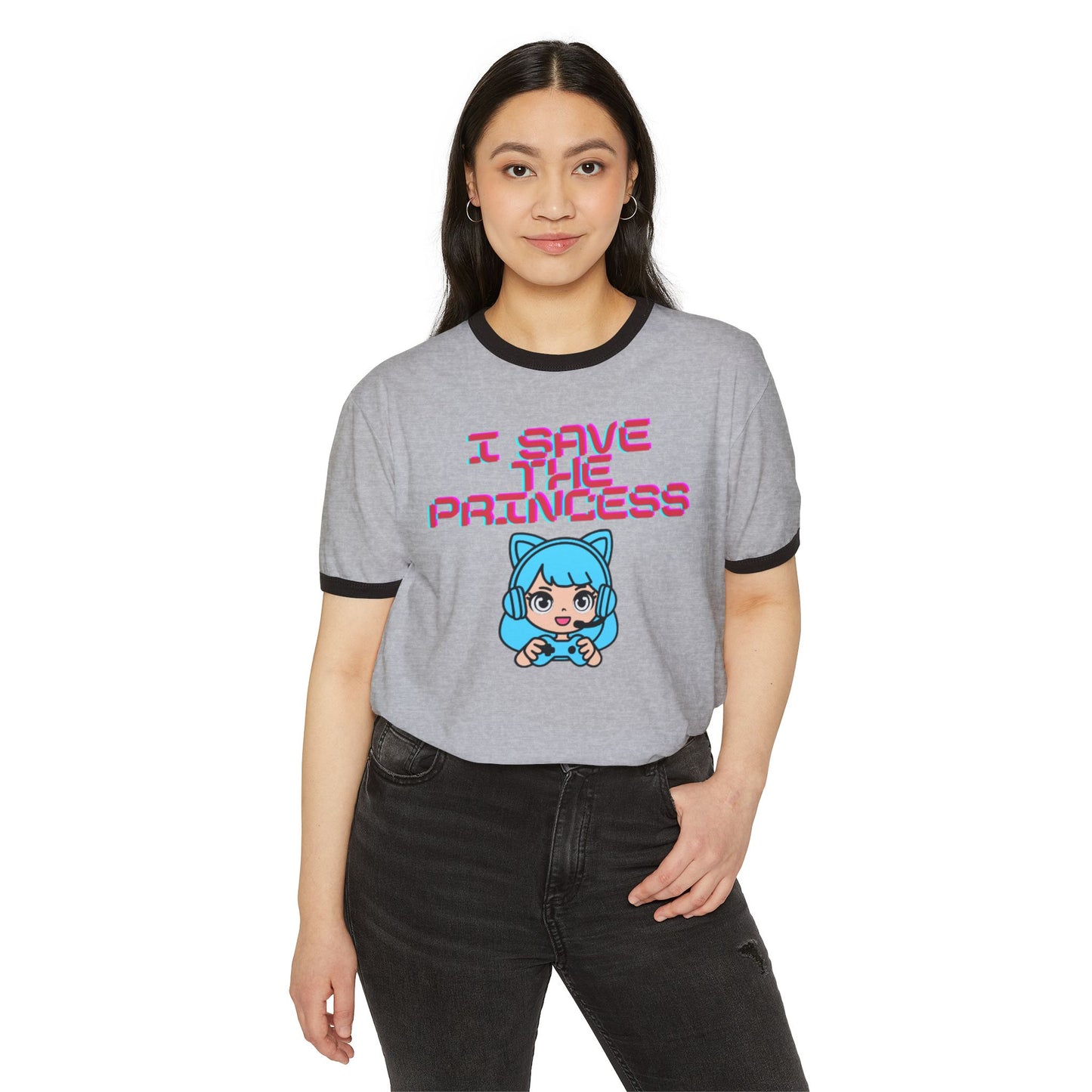 Playful Gamer Girl Ringer Tee