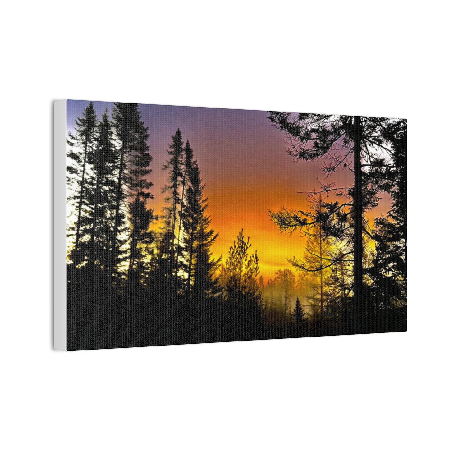 Sunset Forest Canvas Art - Stretched Wall Decor for Nature Lovers