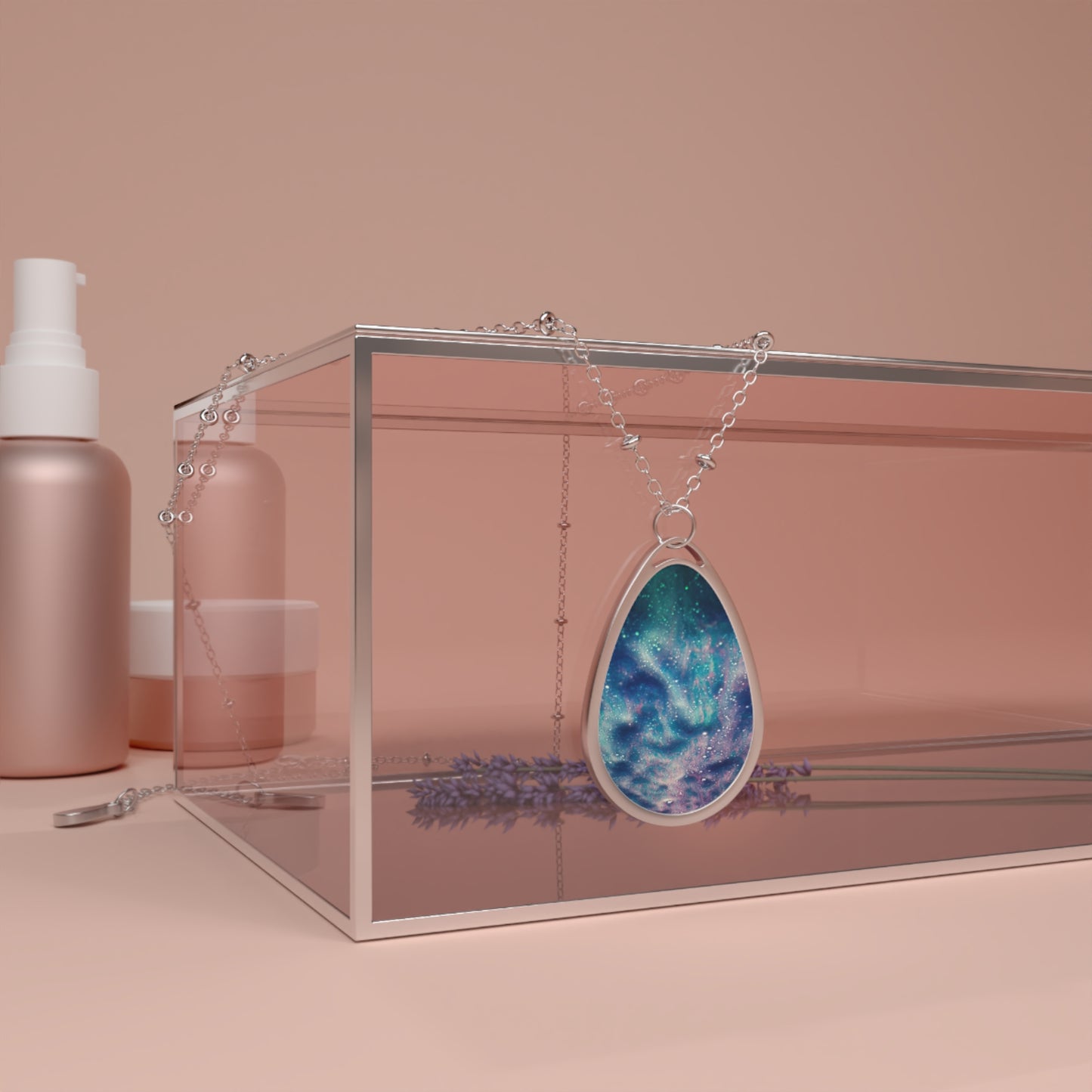 Galactic Oval Necklace - Cosmic Jewelry for Dreamers