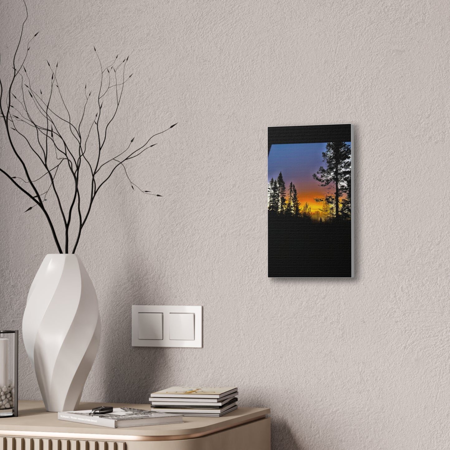 Sunset Forest Canvas Art - Stretched Wall Decor for Nature Lovers