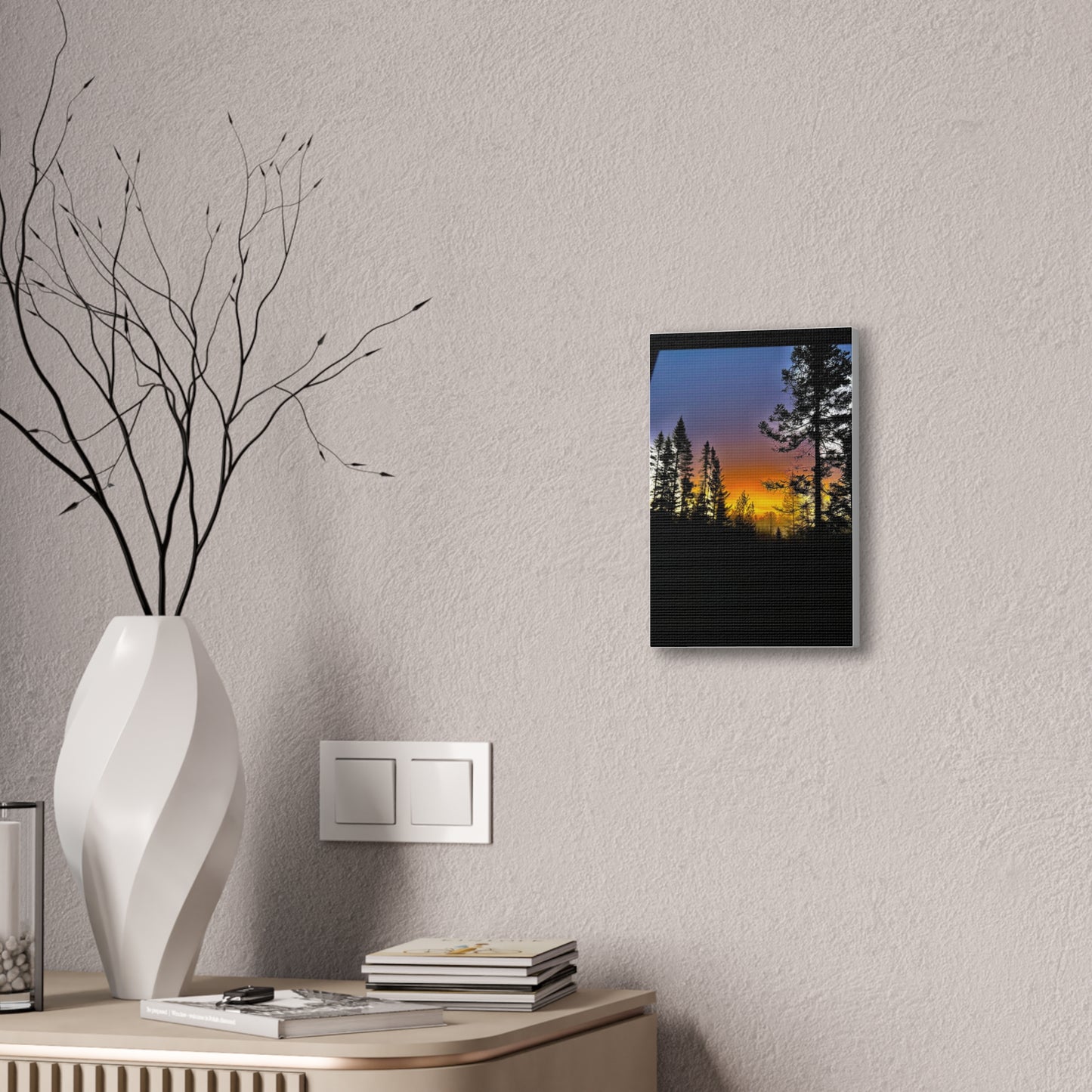 Sunset Forest Canvas Art - Stretched Wall Decor for Nature Lovers