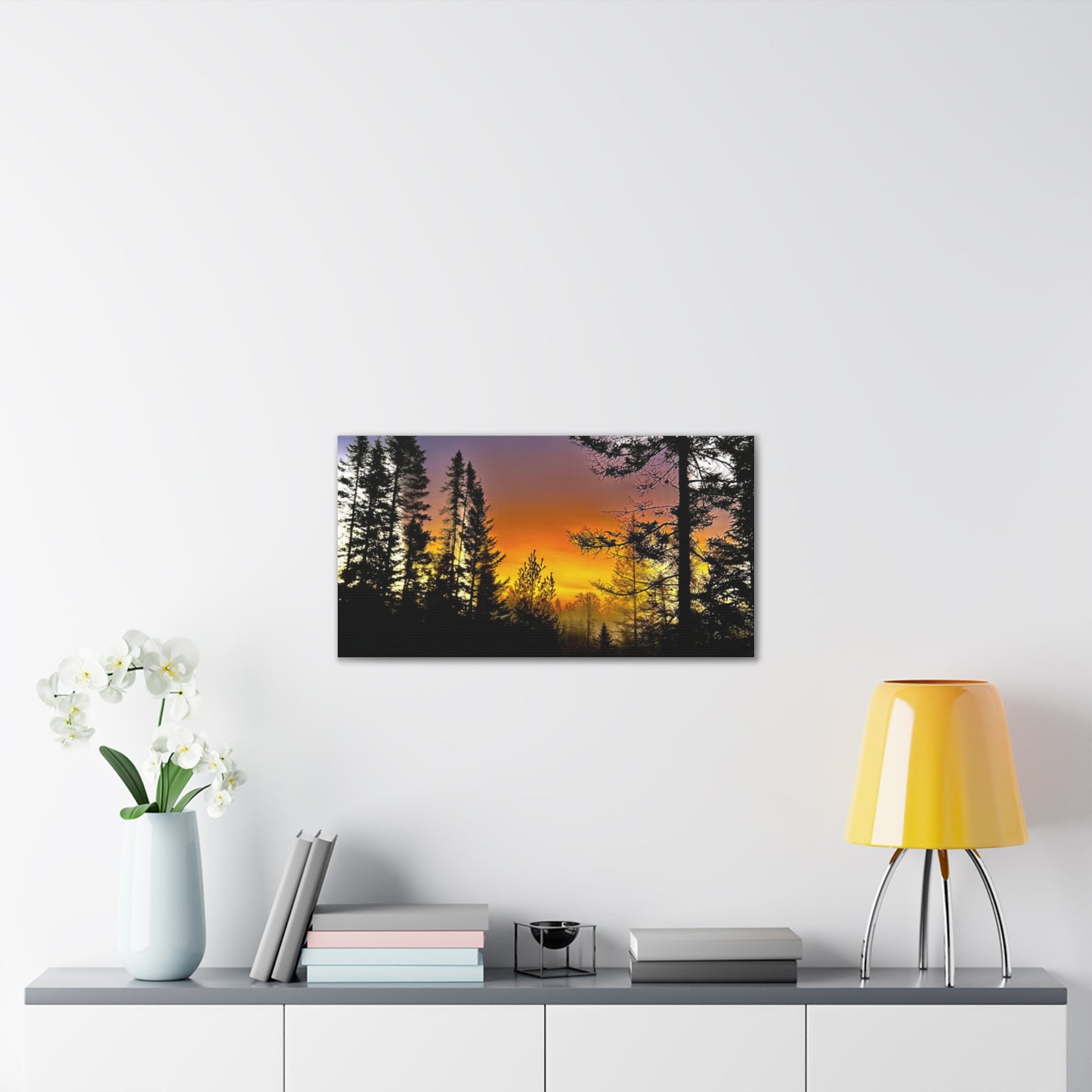 Sunset Forest Canvas Art - Stretched Wall Decor for Nature Lovers