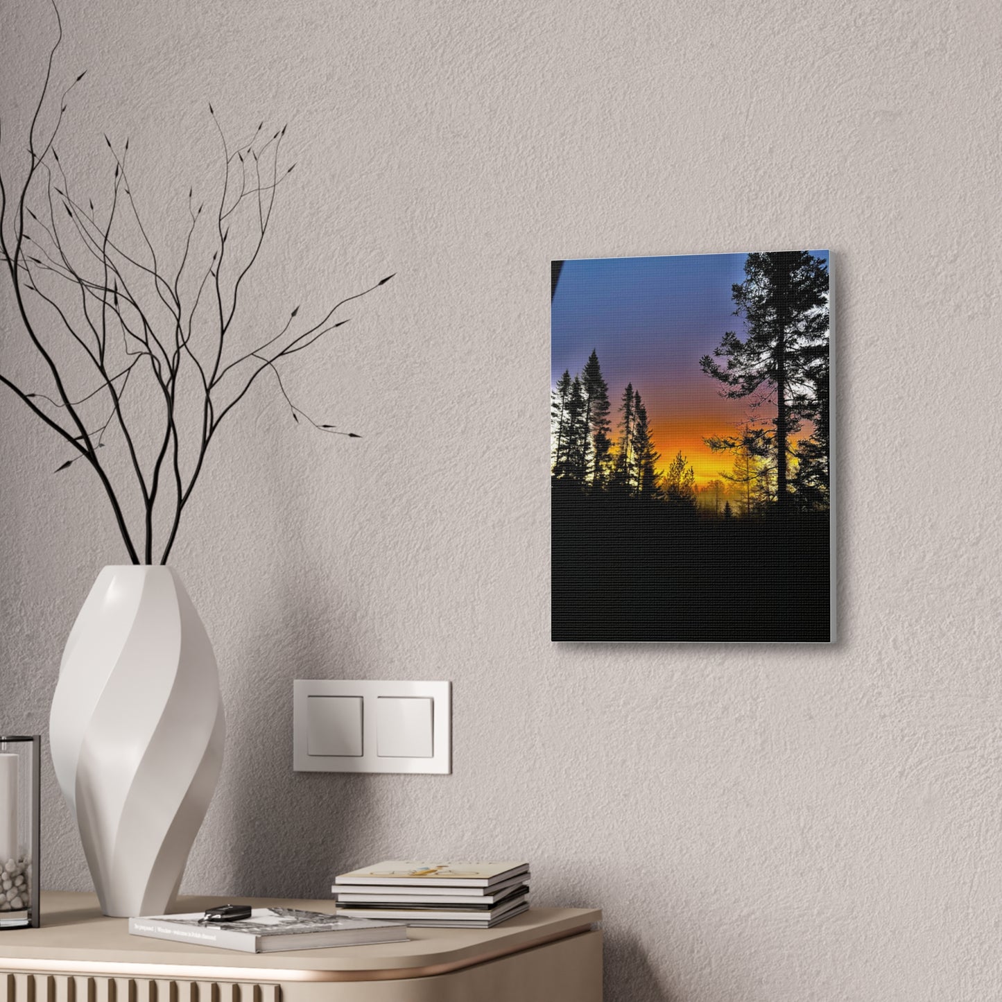 Sunset Forest Canvas Art - Stretched Wall Decor for Nature Lovers