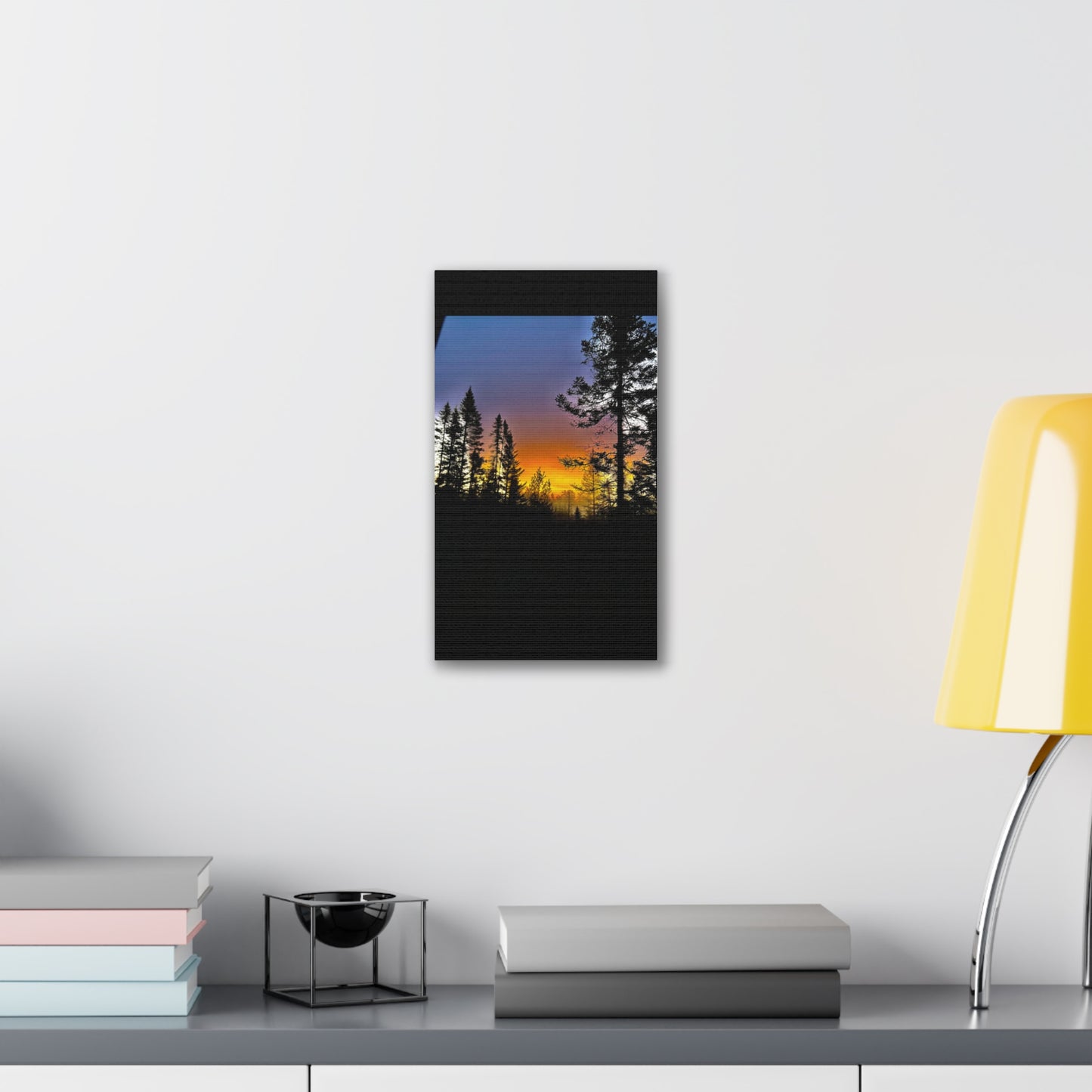 Sunset Forest Canvas Art - Stretched Wall Decor for Nature Lovers