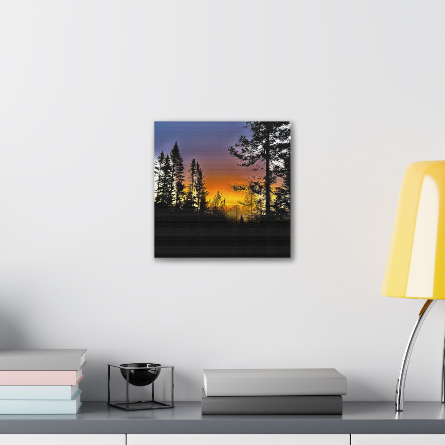 Sunset Forest Canvas Art - Stretched Wall Decor for Nature Lovers