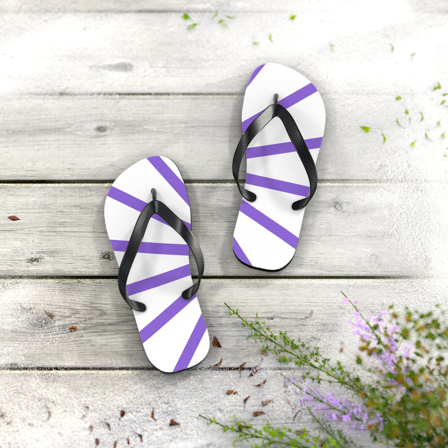 Flip Flops - Purple and White Beach Sandals
