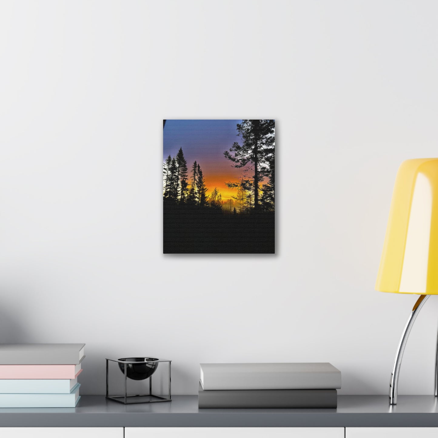 Sunset Forest Canvas Art - Stretched Wall Decor for Nature Lovers