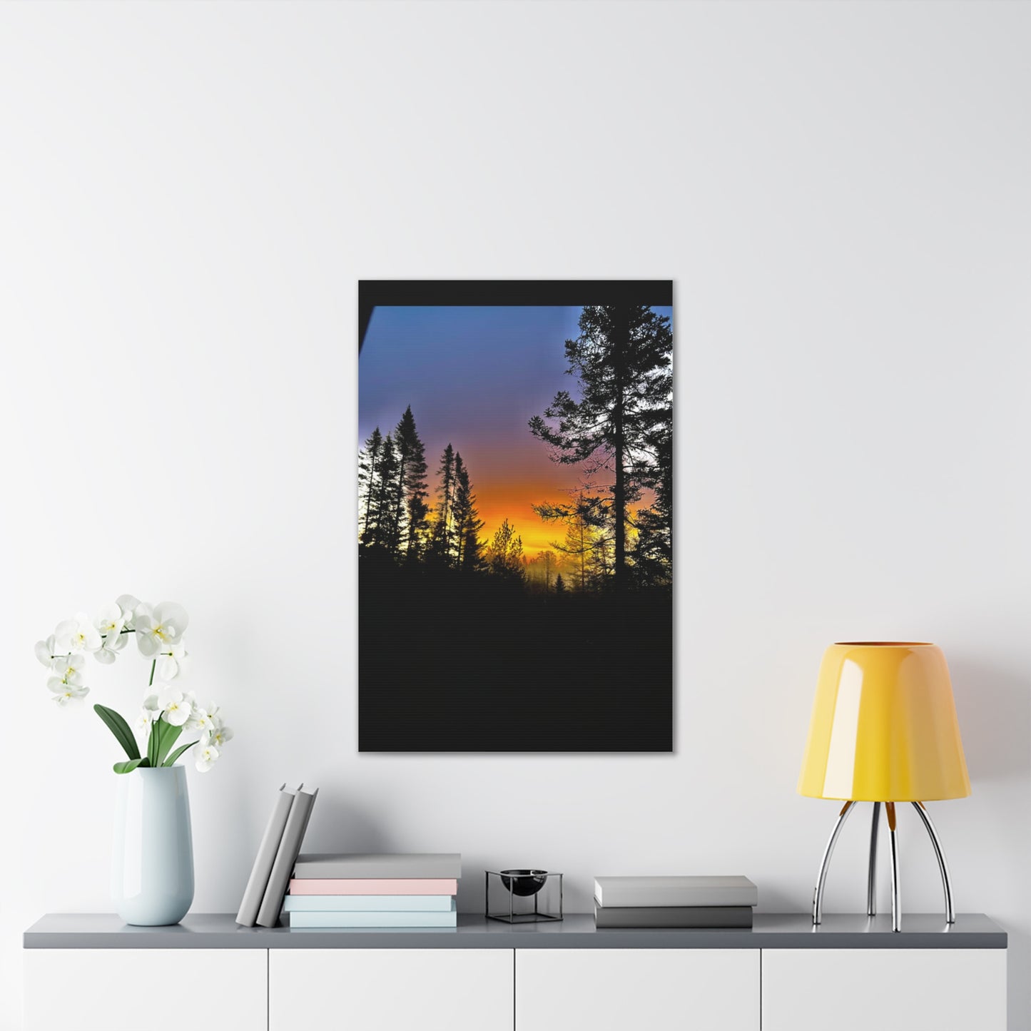 Sunset Forest Canvas Art - Stretched Wall Decor for Nature Lovers