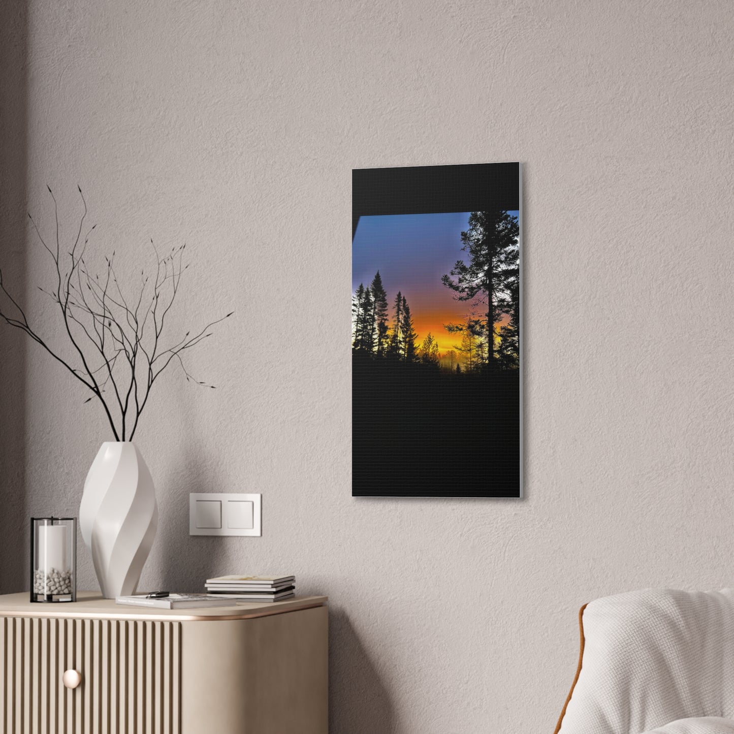 Sunset Forest Canvas Art - Stretched Wall Decor for Nature Lovers