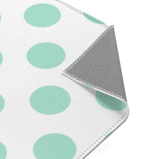 Mint Polka Dot Area Rug