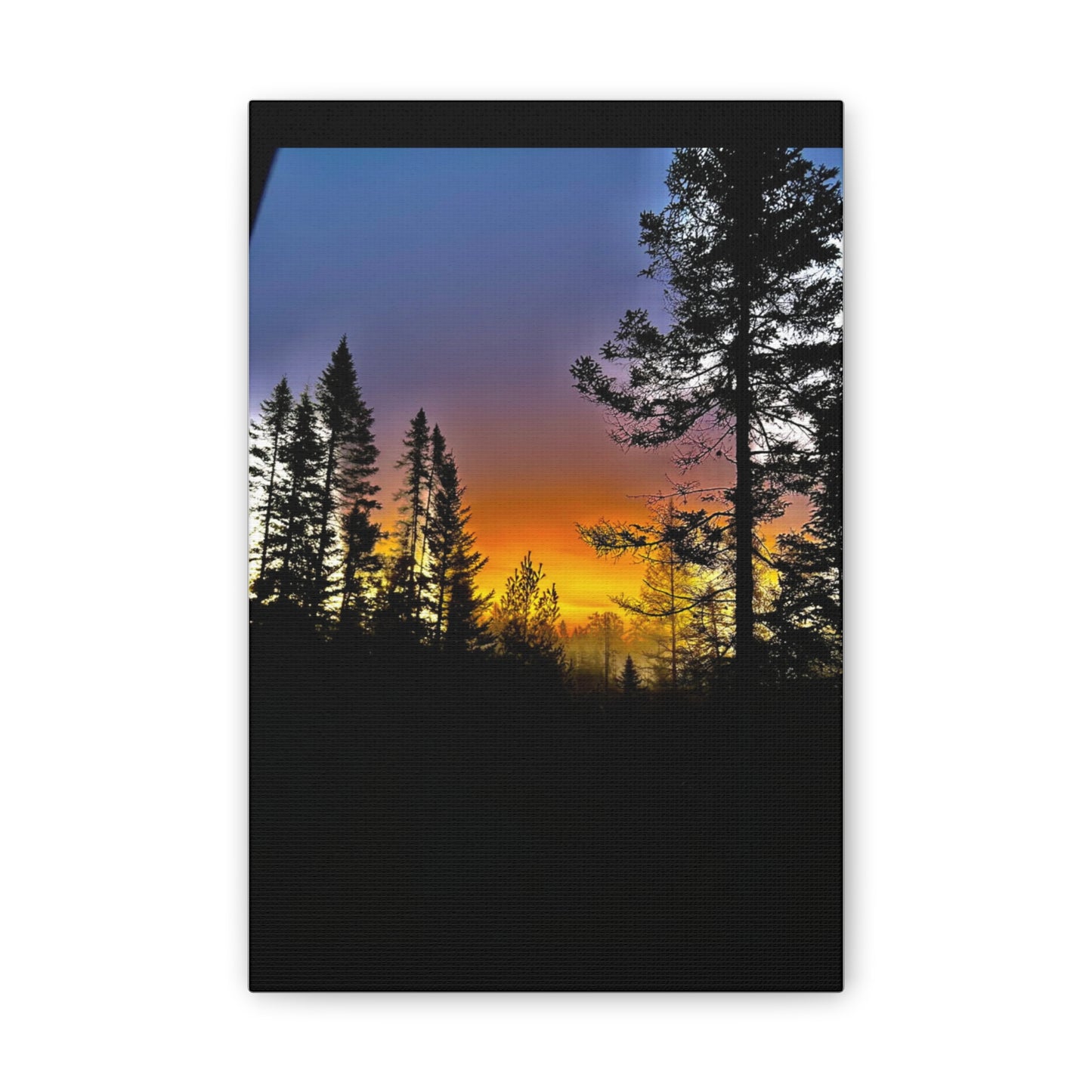 Sunset Forest Canvas Art - Stretched Wall Decor for Nature Lovers
