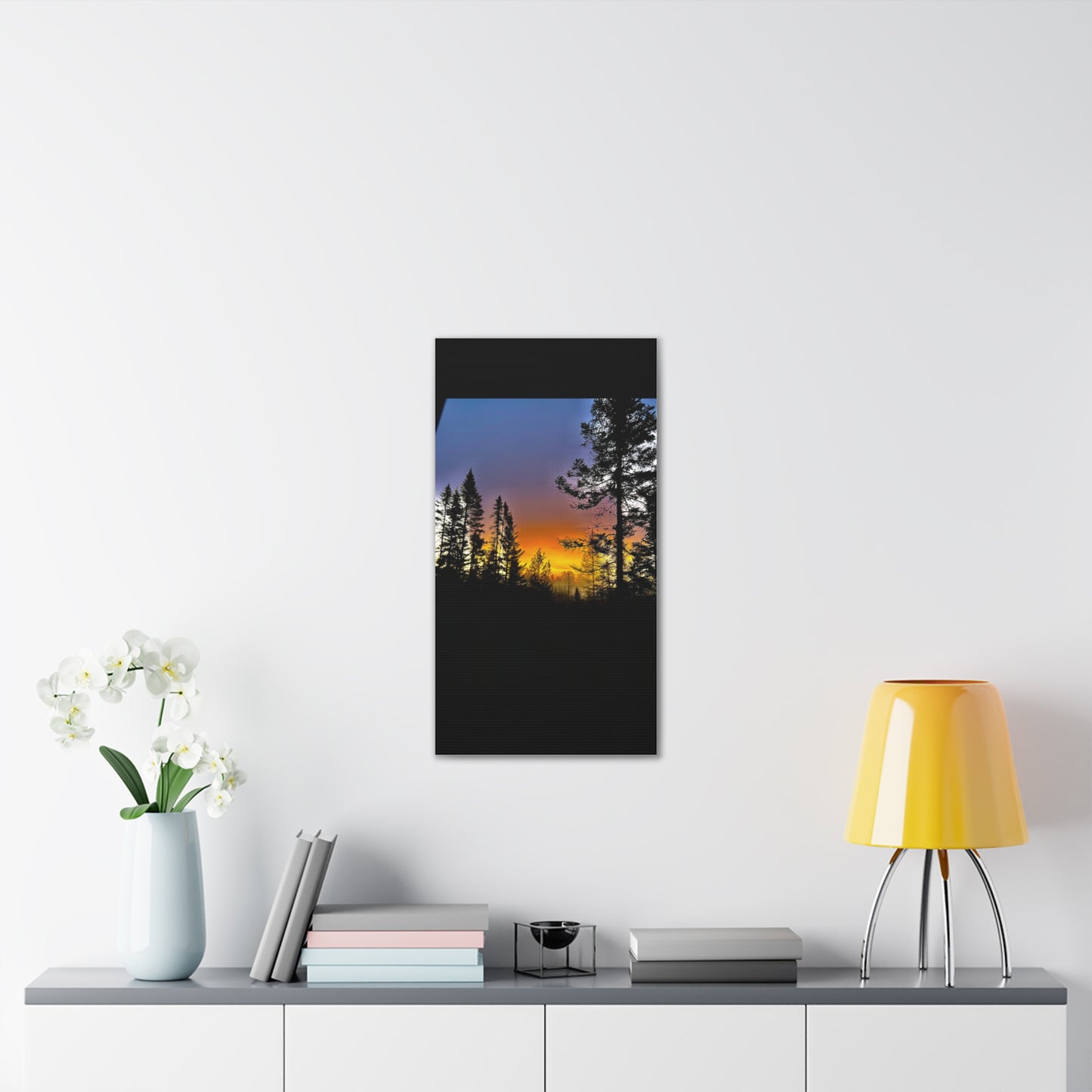 Sunset Forest Canvas Art - Stretched Wall Decor for Nature Lovers