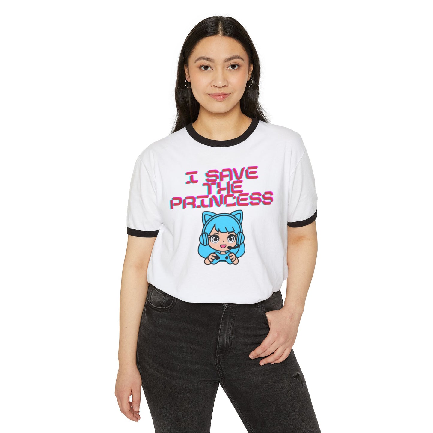 Playful Gamer Girl Ringer Tee