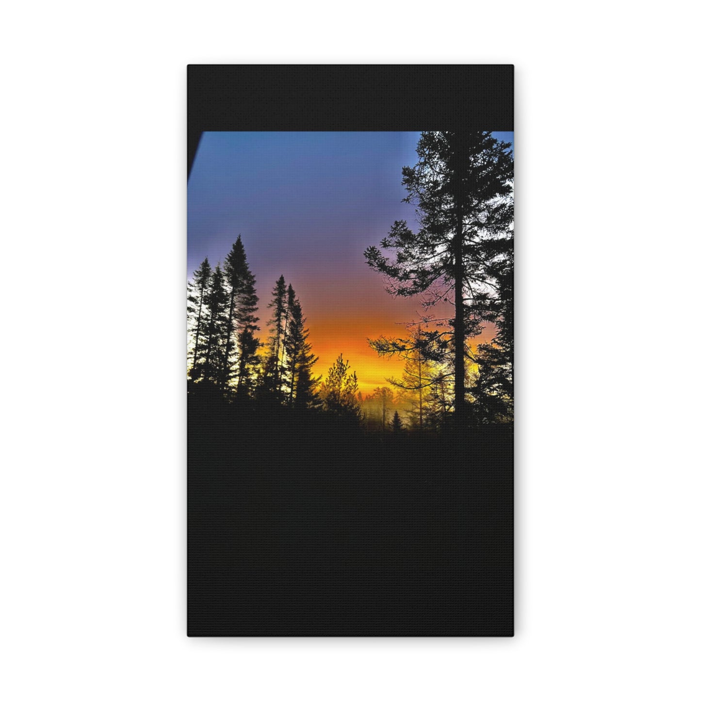 Sunset Forest Canvas Art - Stretched Wall Decor for Nature Lovers