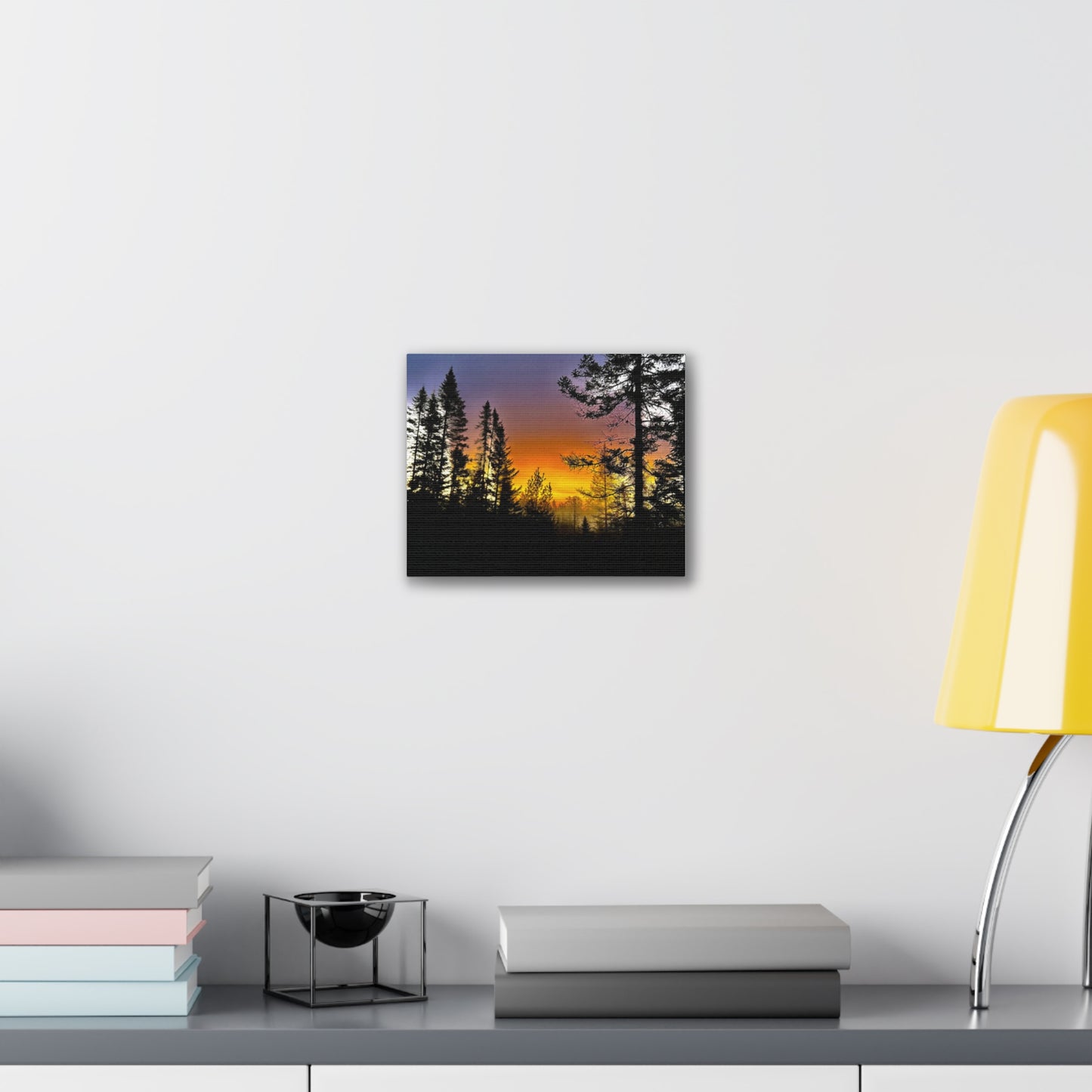Sunset Forest Canvas Art - Stretched Wall Decor for Nature Lovers