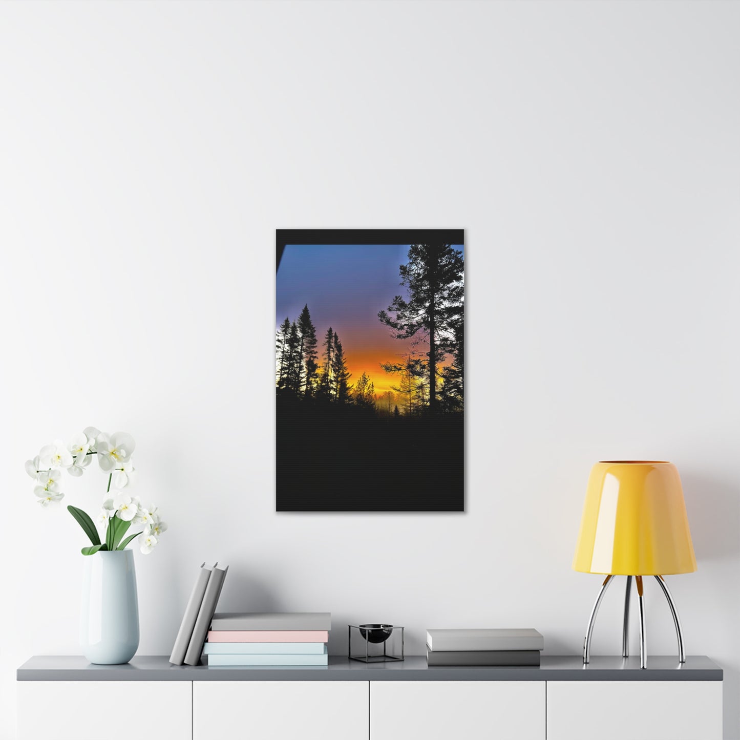 Sunset Forest Canvas Art - Stretched Wall Decor for Nature Lovers