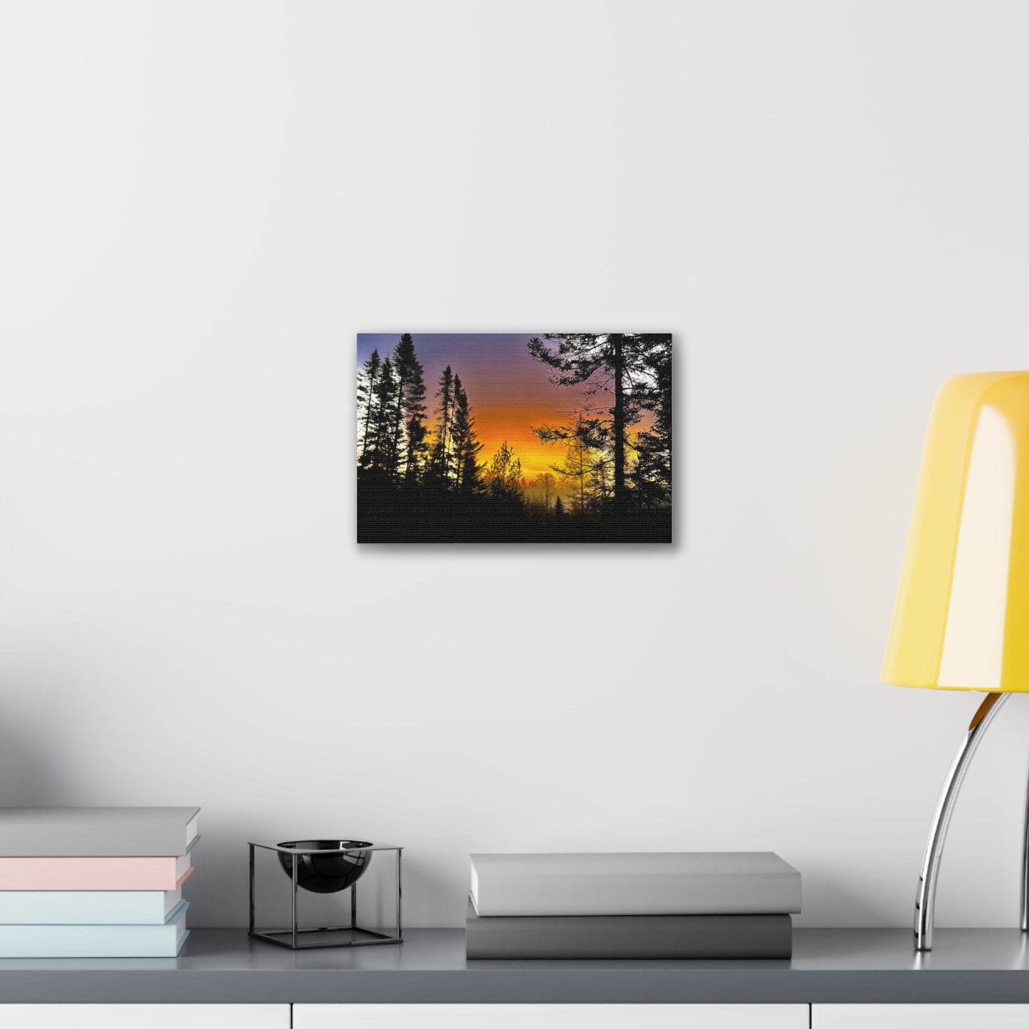 Sunset Forest Canvas Art - Stretched Wall Decor for Nature Lovers