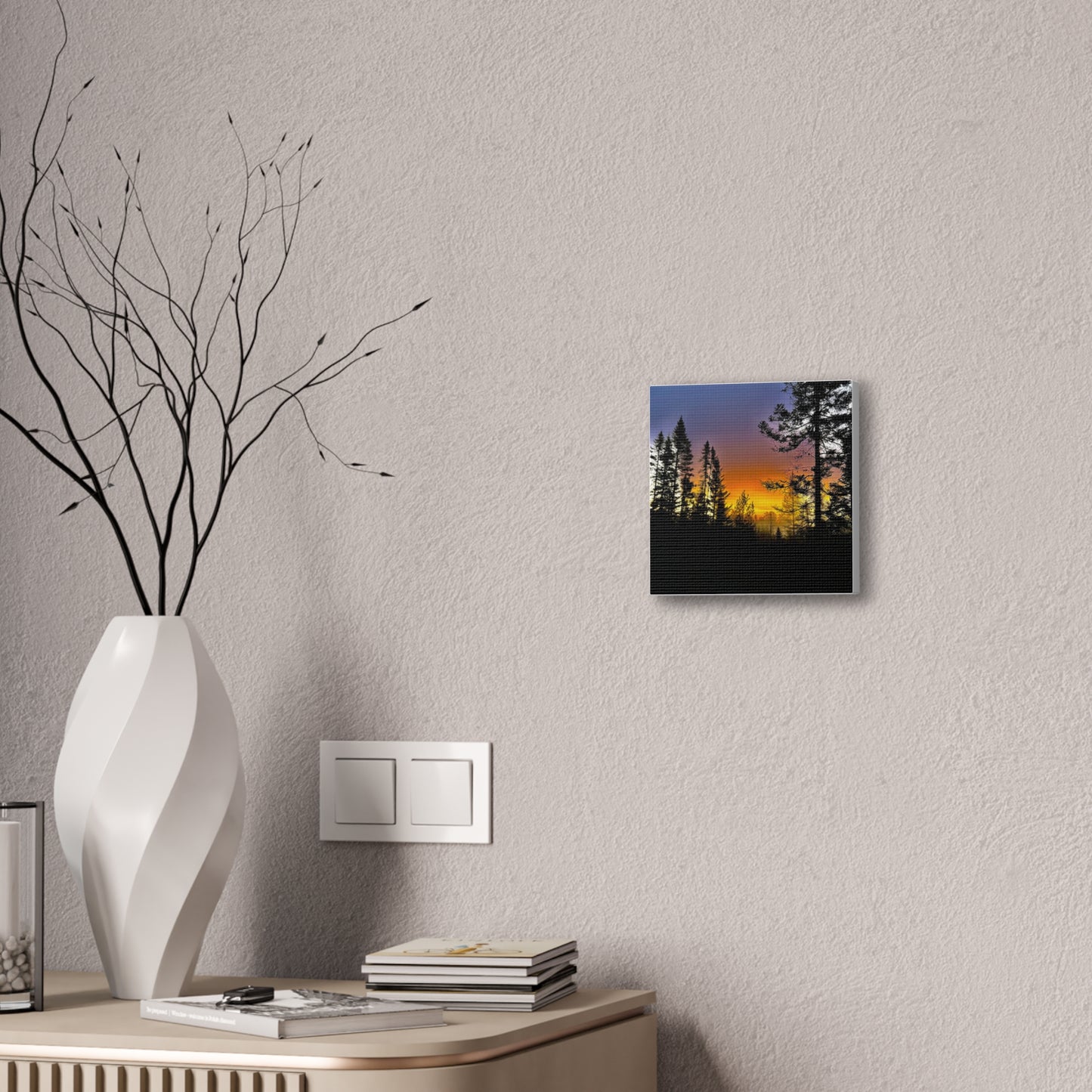 Sunset Forest Canvas Art - Stretched Wall Decor for Nature Lovers