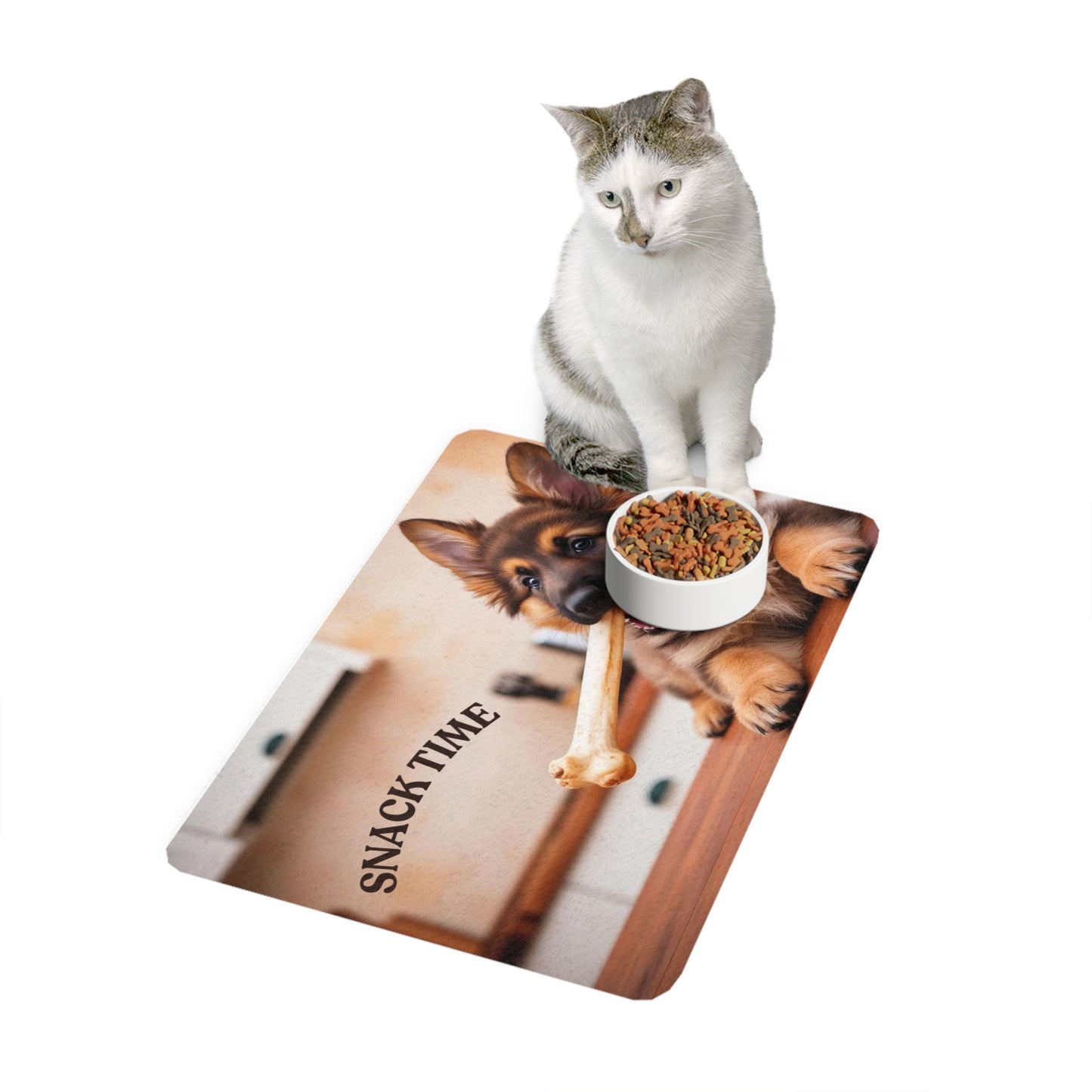 Pet Food Mat German Shepherd Snack Time