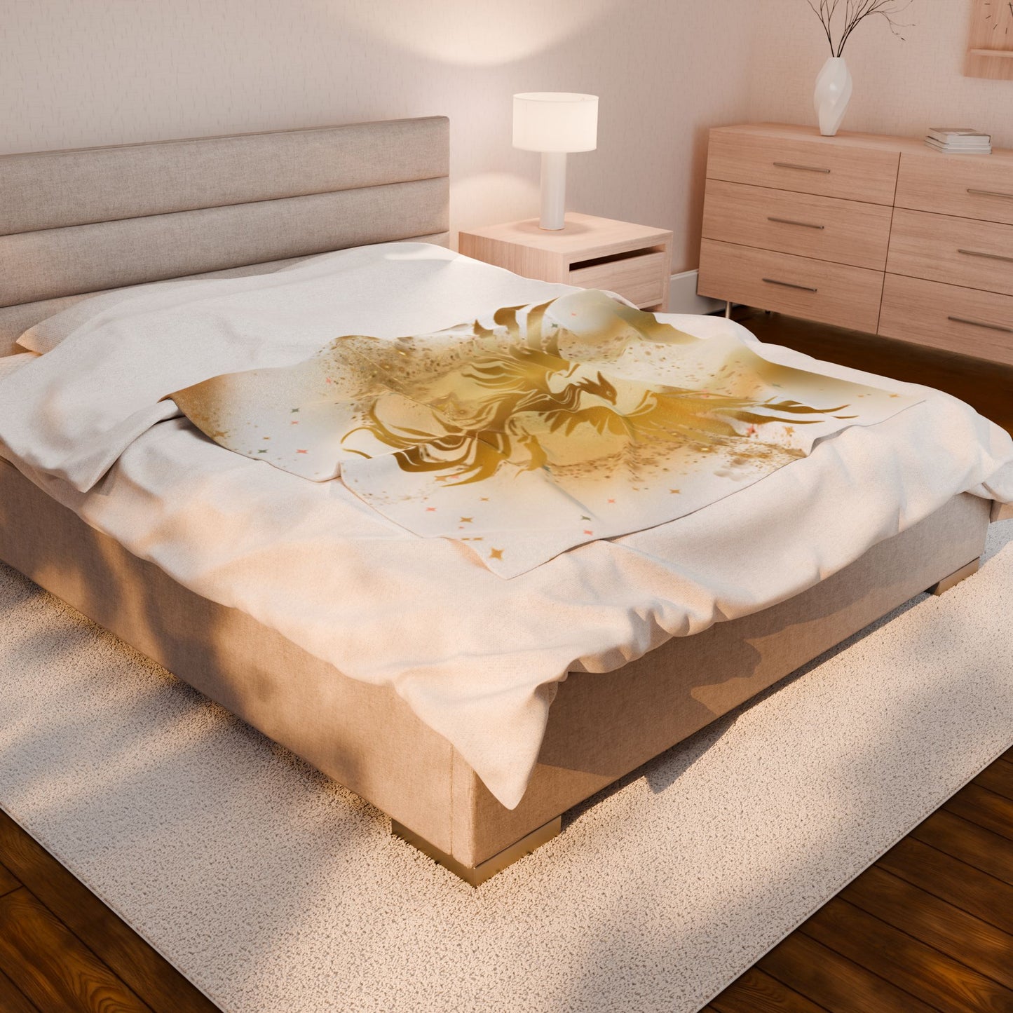Phoenix Gold Velveteen Plush Blanket