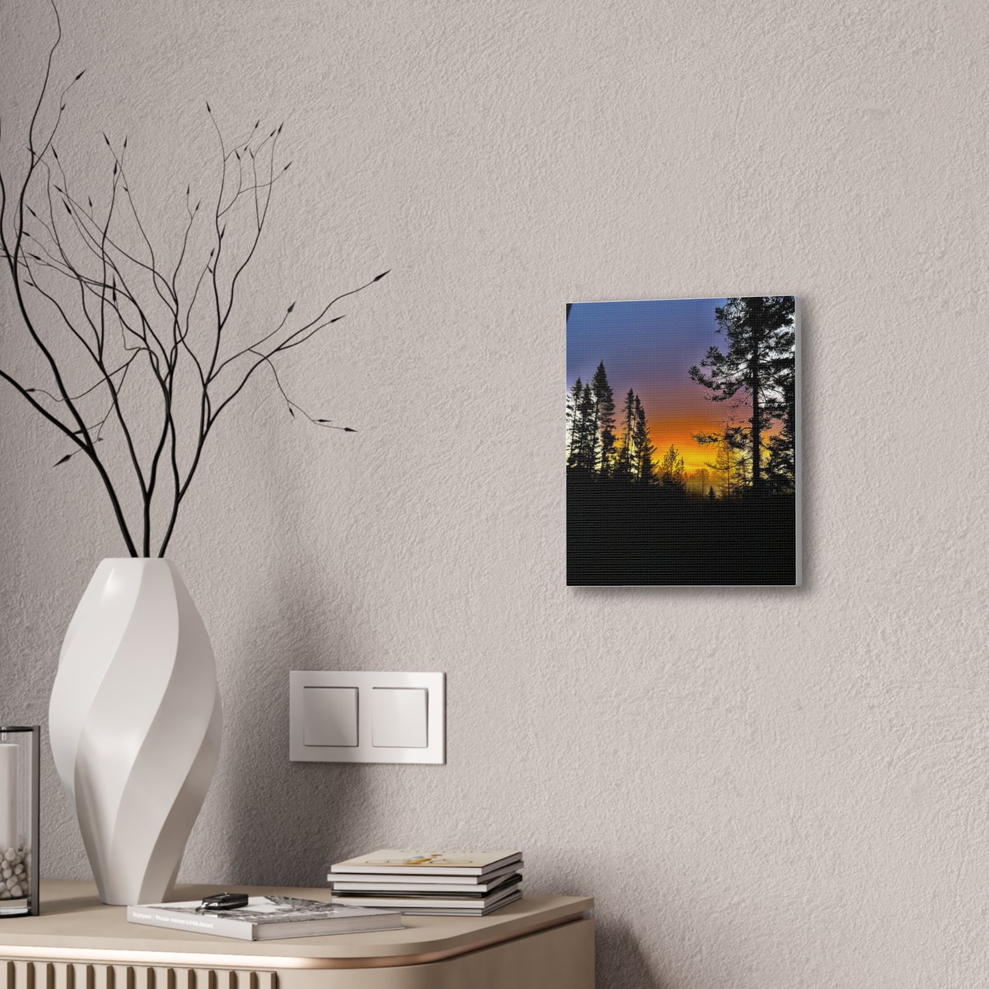 Sunset Forest Canvas Art - Stretched Wall Decor for Nature Lovers