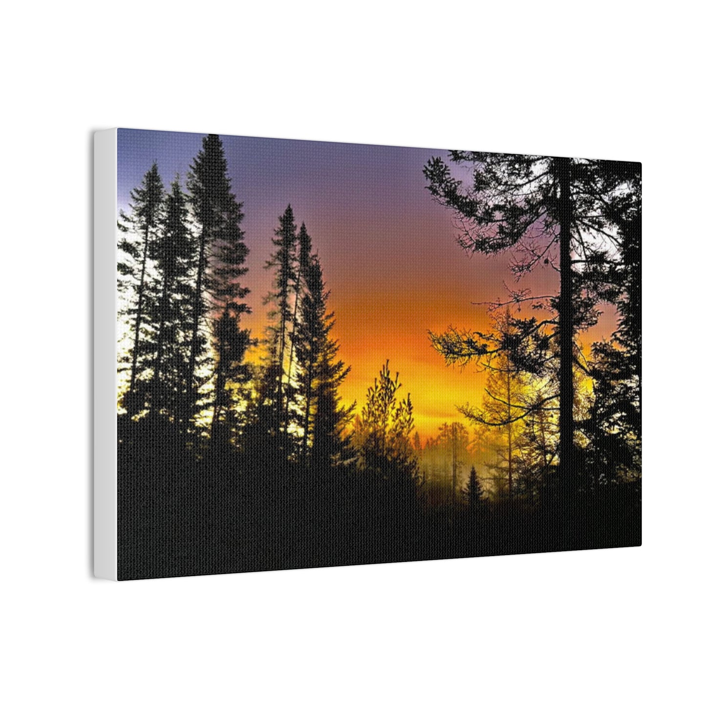 Sunset Forest Canvas Art - Stretched Wall Decor for Nature Lovers