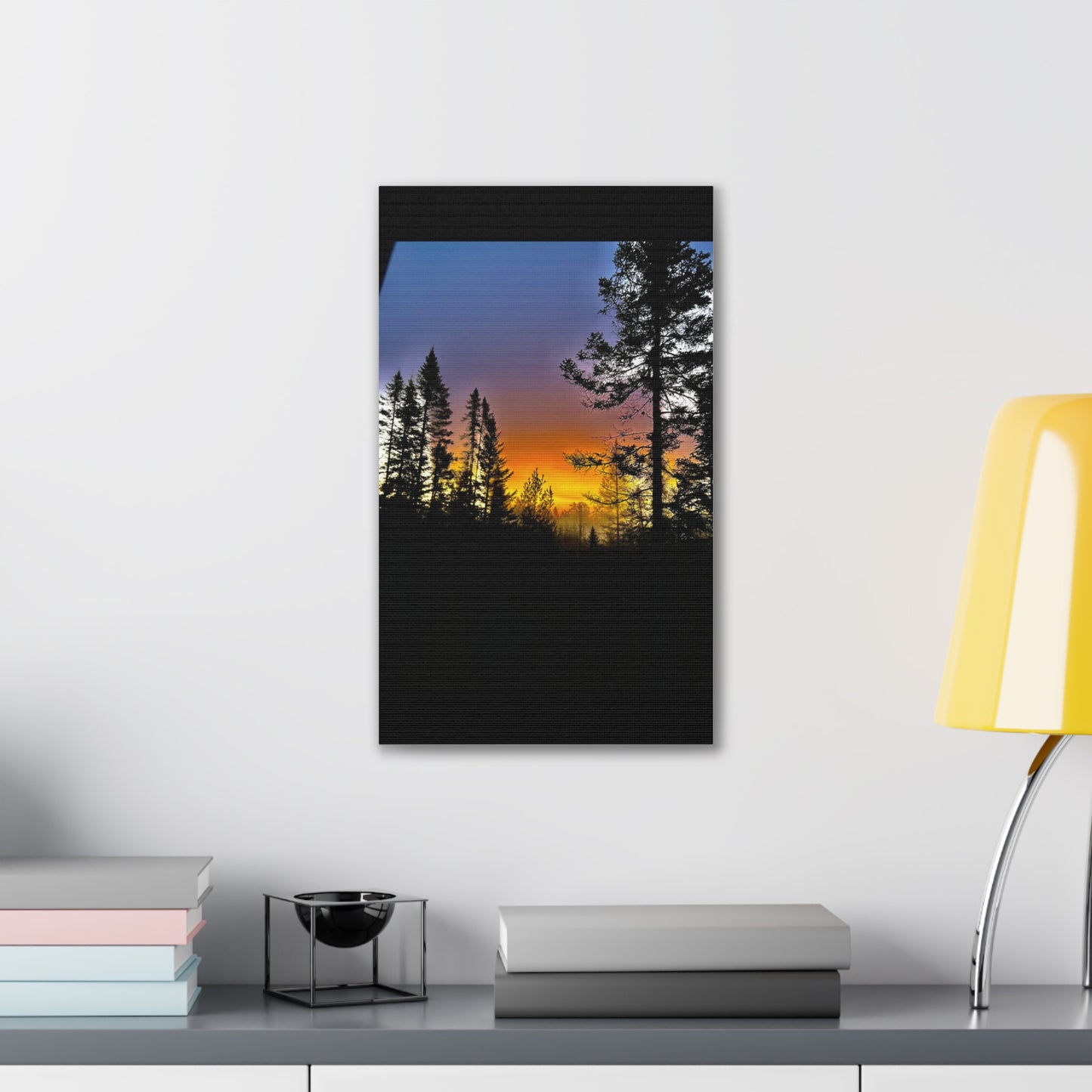 Sunset Forest Canvas Art - Stretched Wall Decor for Nature Lovers