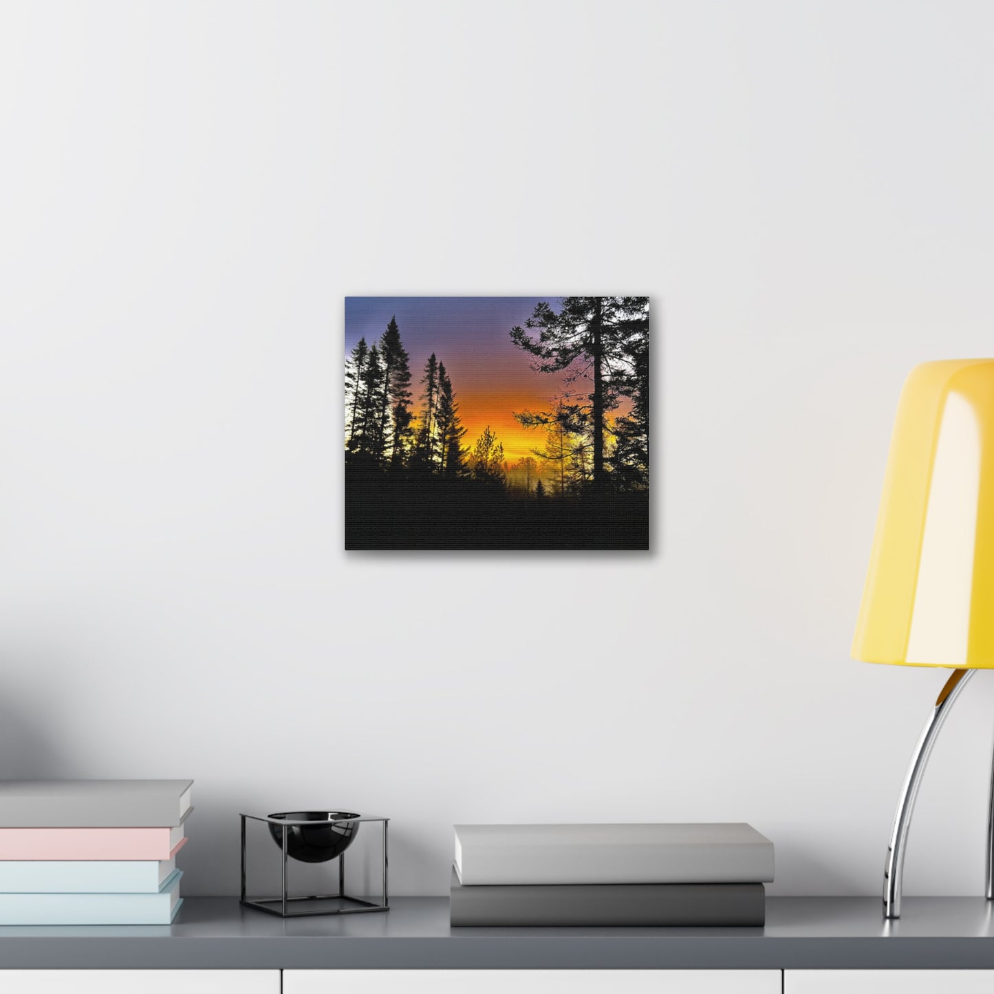 Sunset Forest Canvas Art - Stretched Wall Decor for Nature Lovers