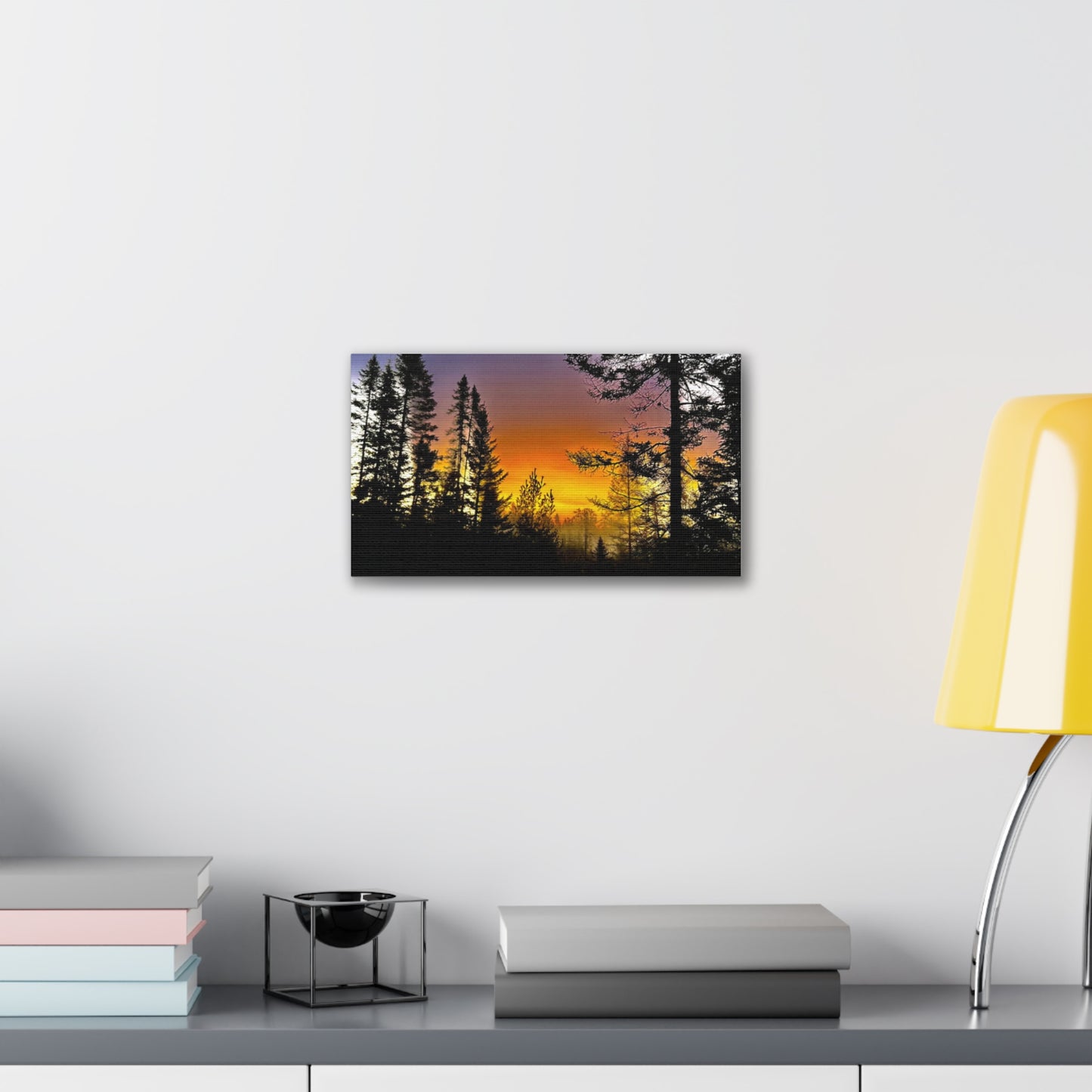Sunset Forest Canvas Art - Stretched Wall Decor for Nature Lovers