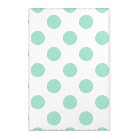 Mint Polka Dot Area Rug